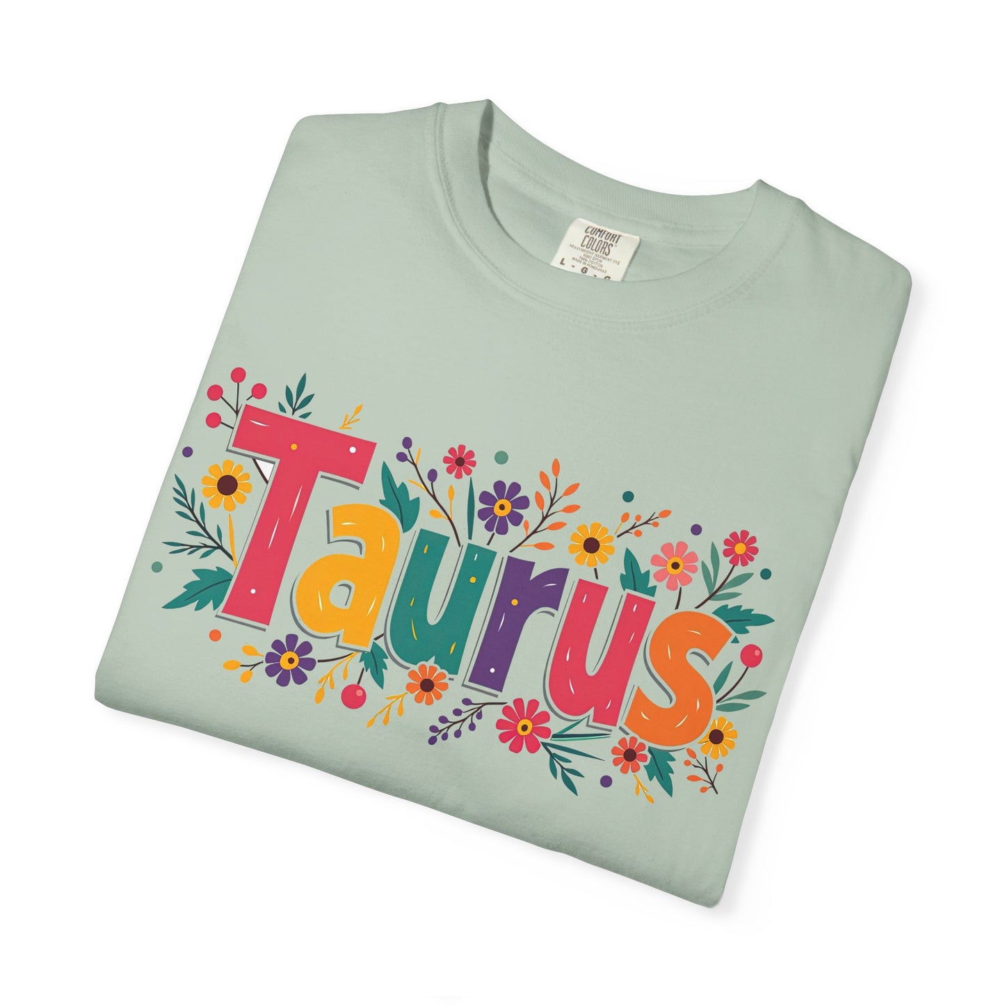 Taurus in Bloom – Colorful Floral Aesthetic Tee