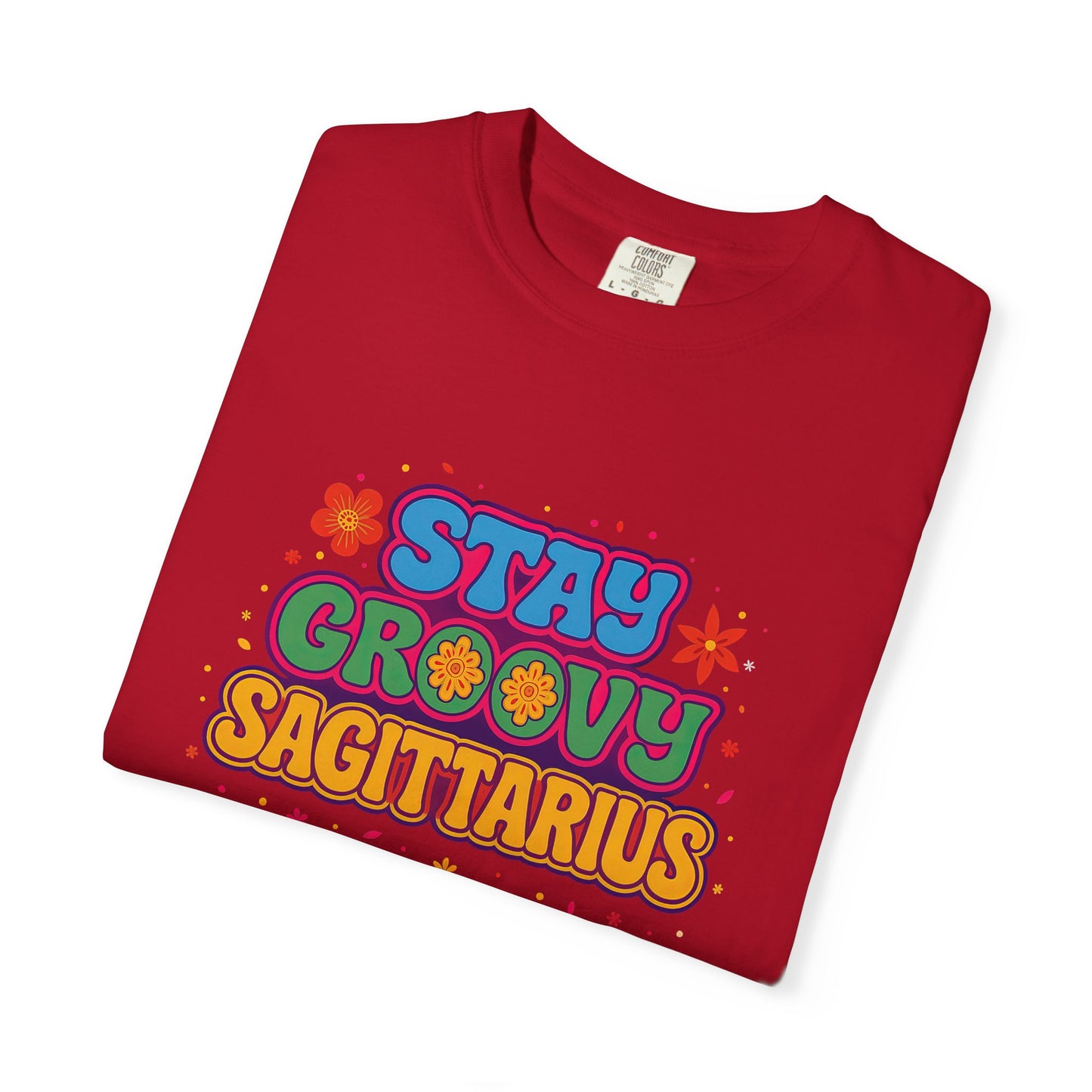 Stay Groovy Sagittarius – Retro Flower Power Zodiac Shirt