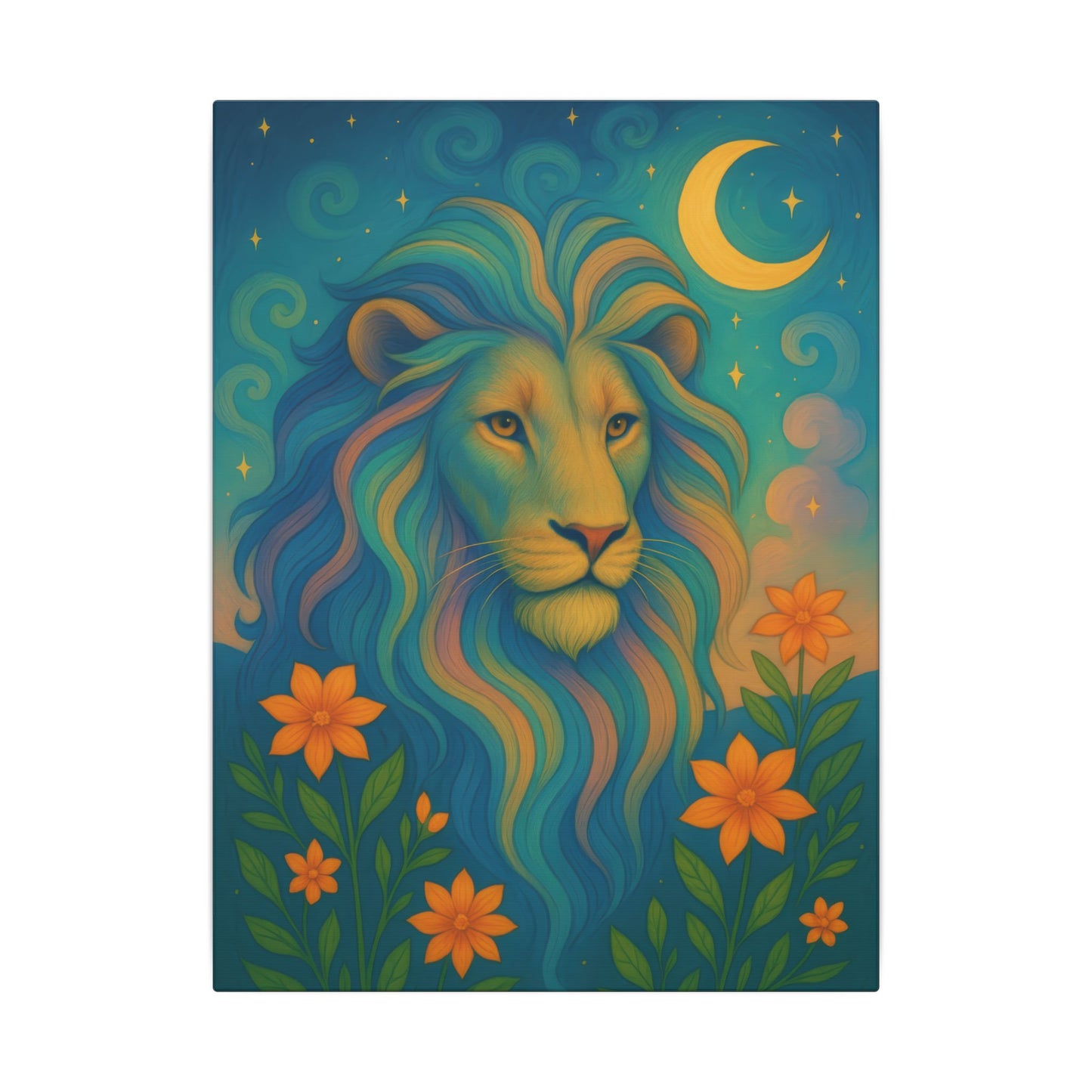 Starlit Lion – Regal Radiance Wall Art (Leo Inspired)
