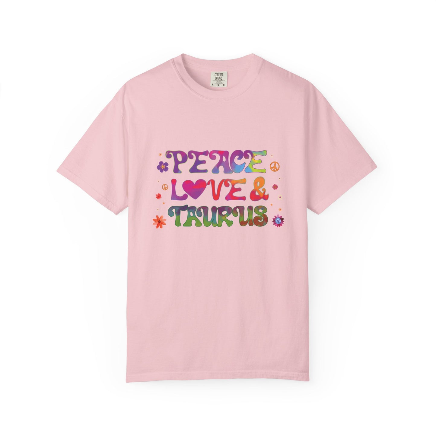 Peace Love & Taurus – Earthy Retro Zodiac Tee