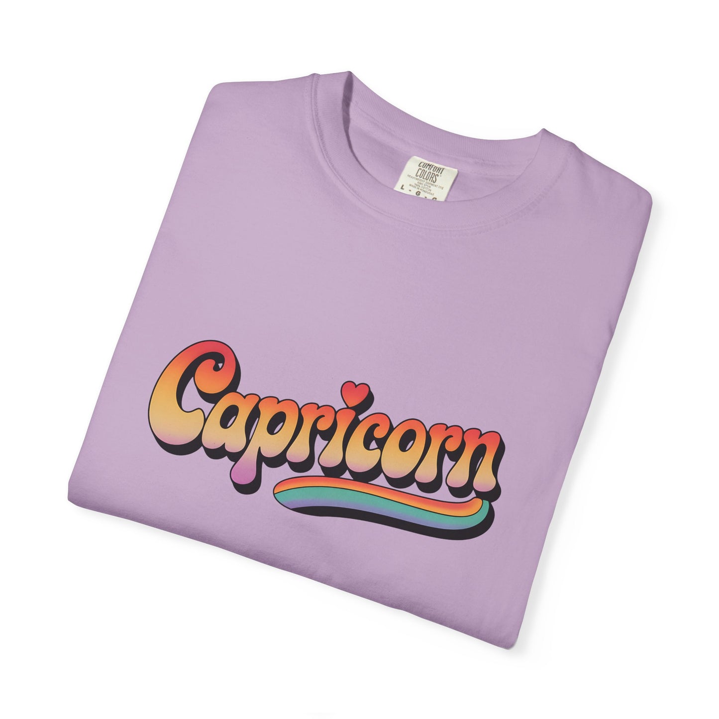 Capricorn – Retro Rainbow Groovy Zodiac Tee
