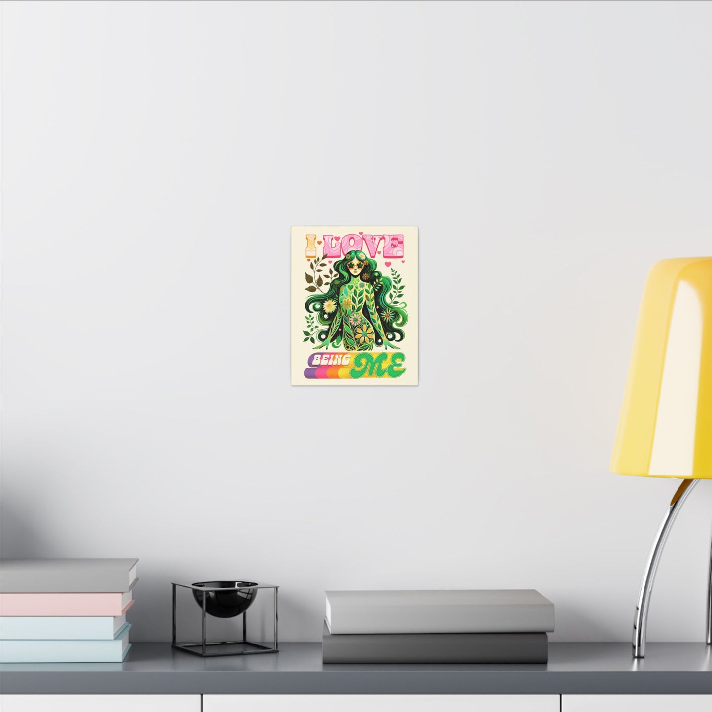 Mystical Retro Goddess Canvas Wall Art – Psychedelic Self-Love Botanical Design