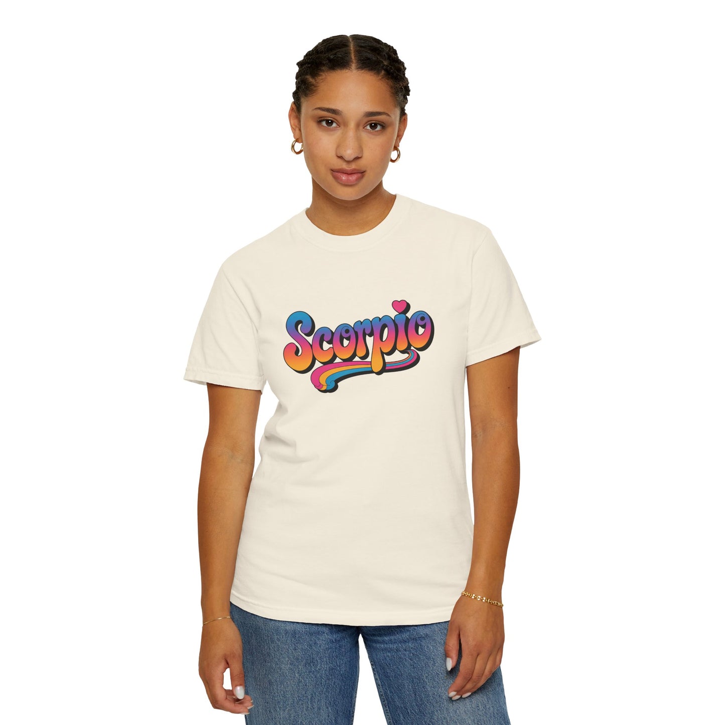 Scorpio Retro Groovy Tee – Multicolor Zodiac Shirt