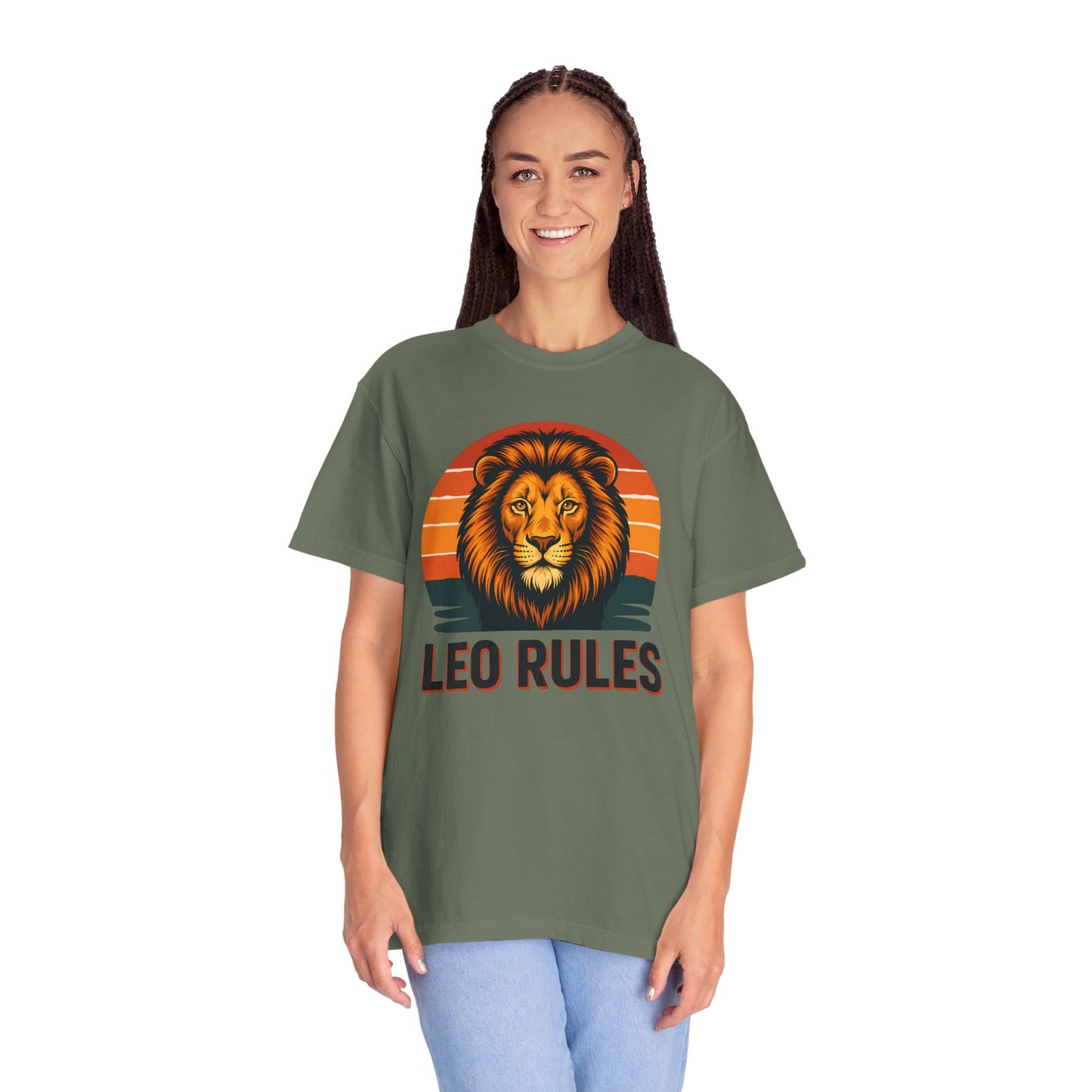 Leo Rules - Retro Rainbow Power Tee