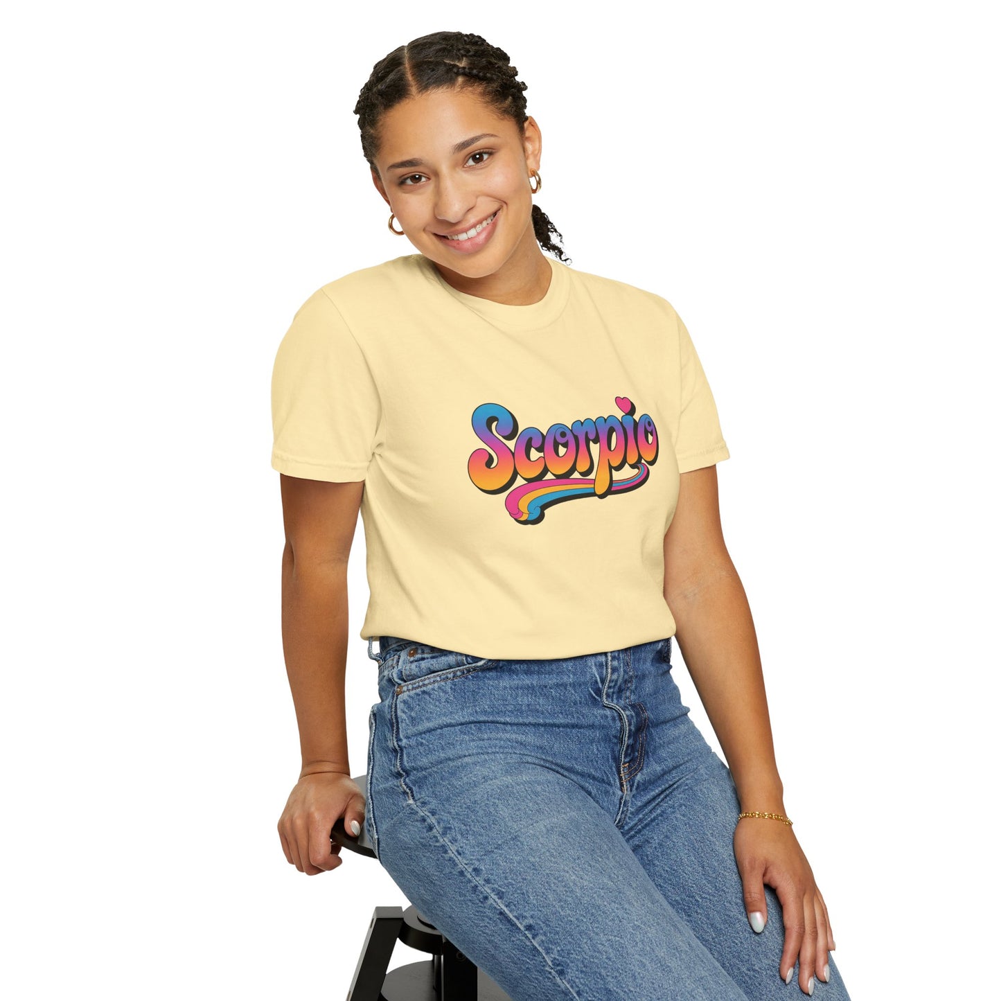 Scorpio Retro Groovy Tee – Multicolor Zodiac Shirt