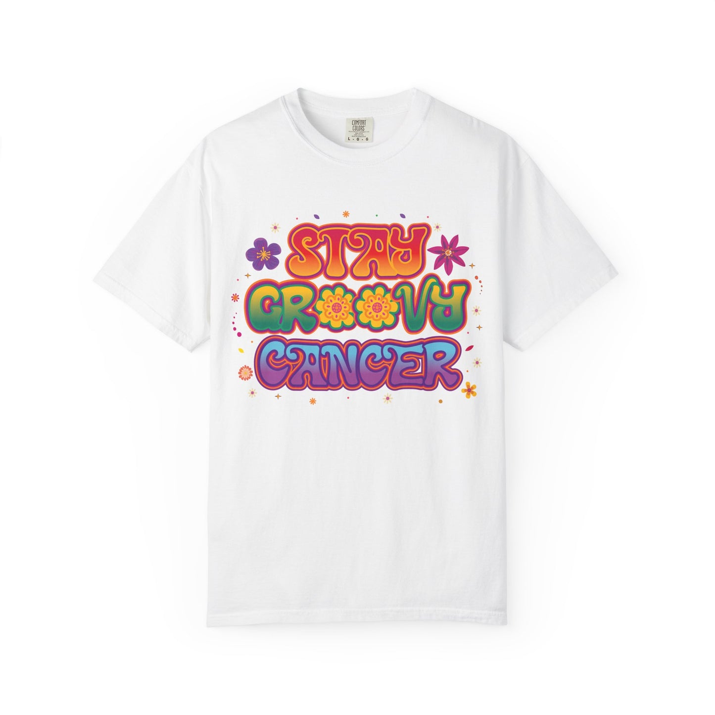 Stay Groovy Cancer Tee – Retro Colorful Zodiac Shirt