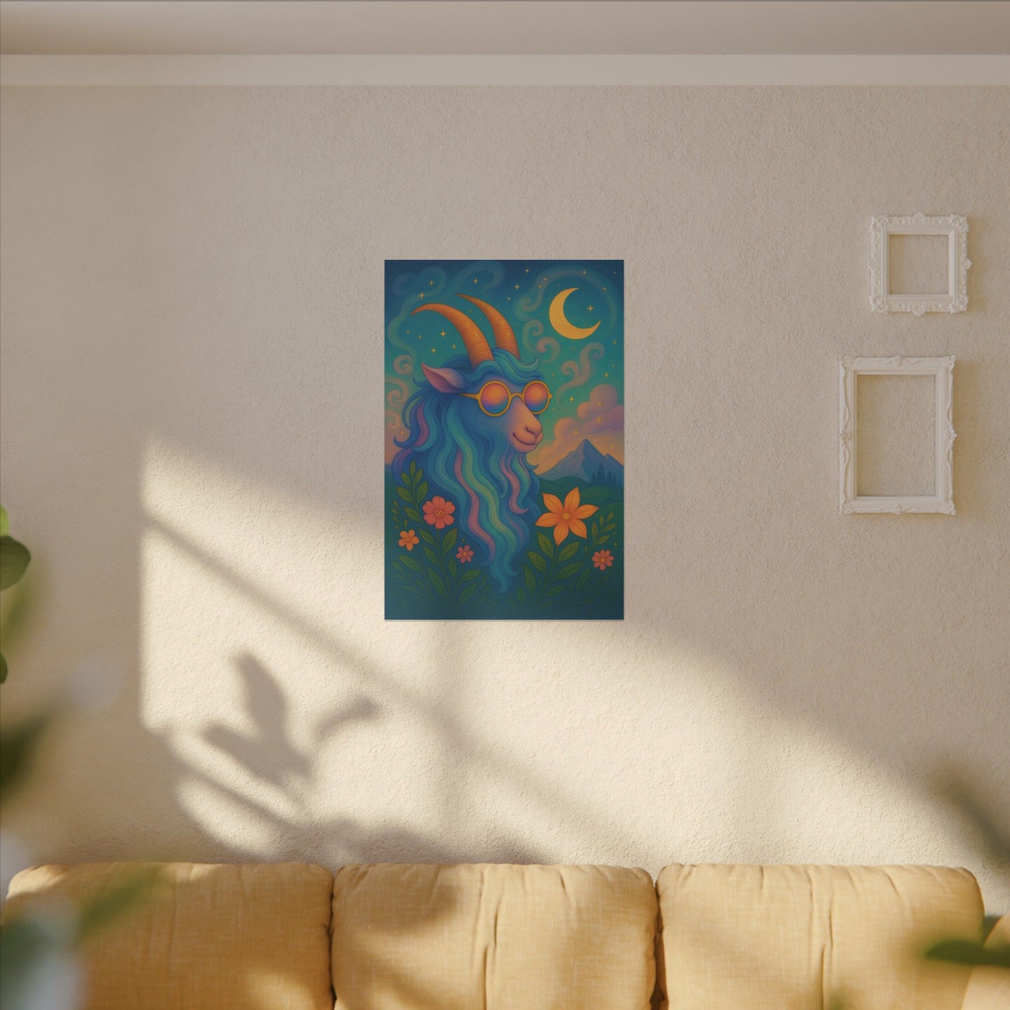 Capricorn Dreams – Radiant Retro Goat Wall Art