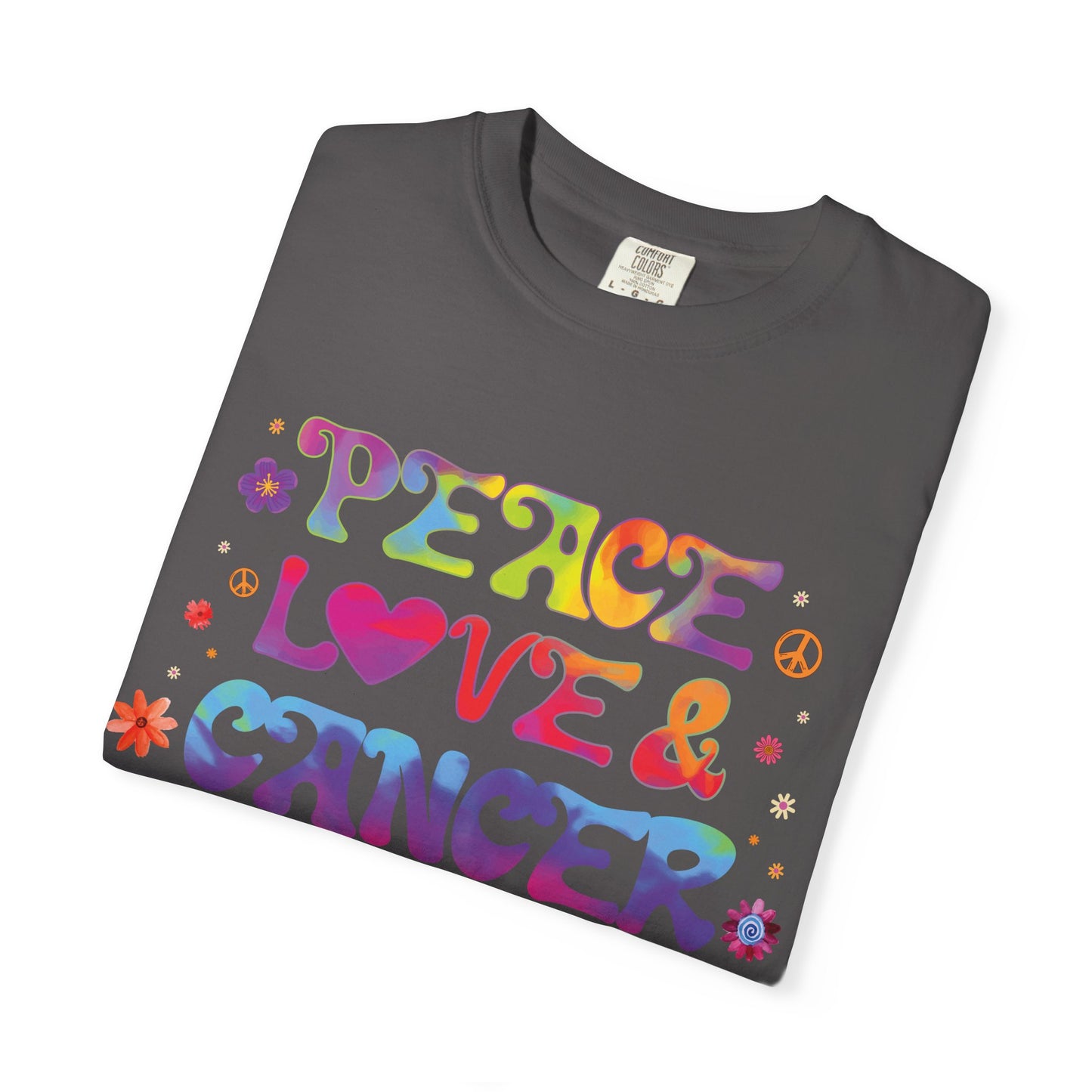 Peace Love & Cancer – Groovy Zodiac Retro Tee