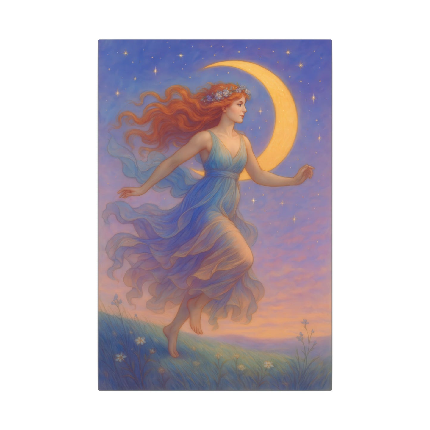 Free Spirit of the Moon – Celestial Goddess Wall Art (Art Nouveau inspired)