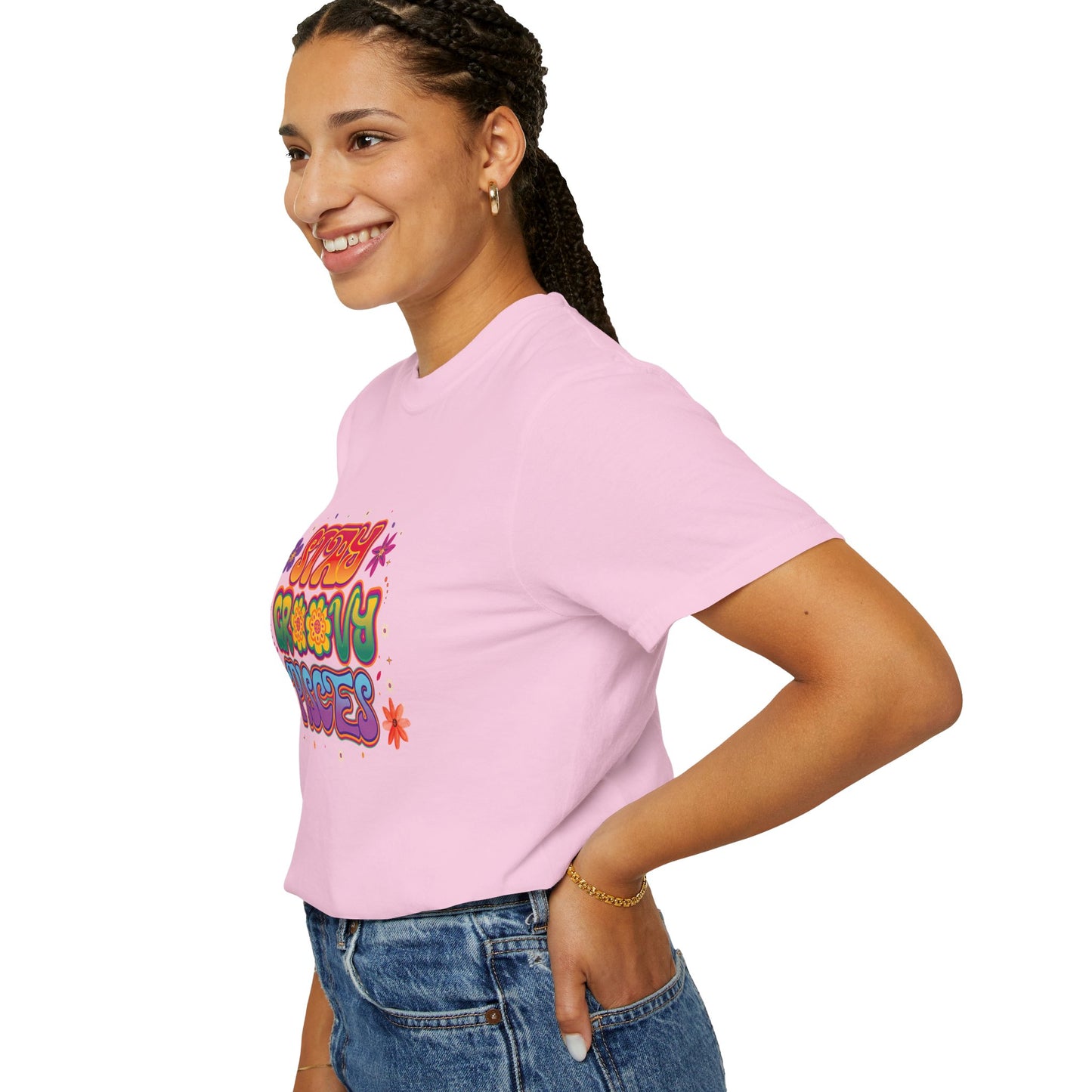 Stay Groovy Pisces - Retro Flower Power Zodiac Tee