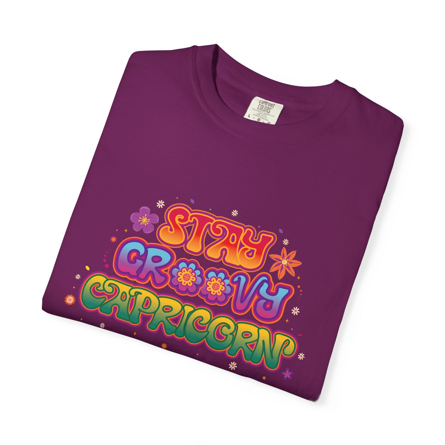 Stay Groovy Capricorn β Retro Flower Power Zodiac Tee