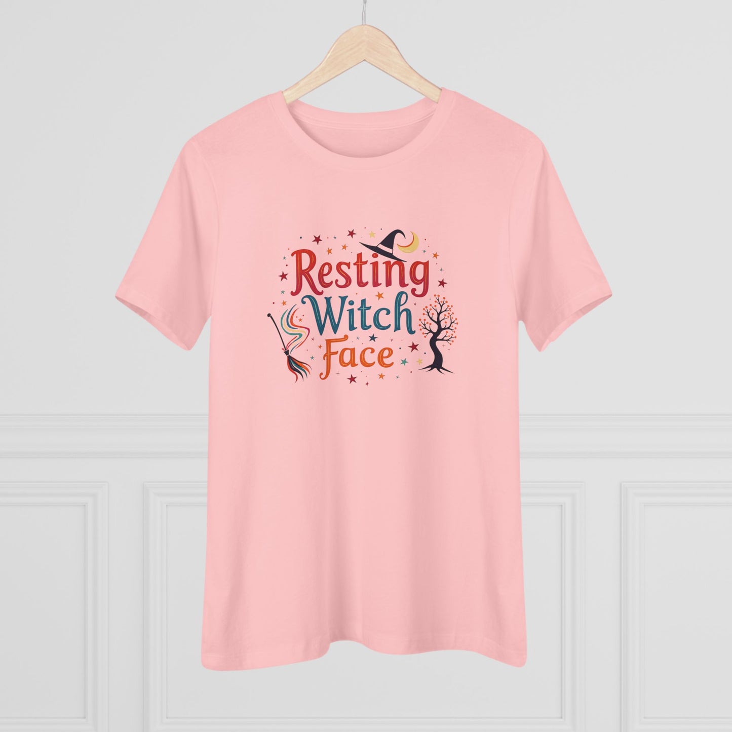 Resting Witch Face Women’s Relaxed Tee – Funny Magical Colorful Shirt