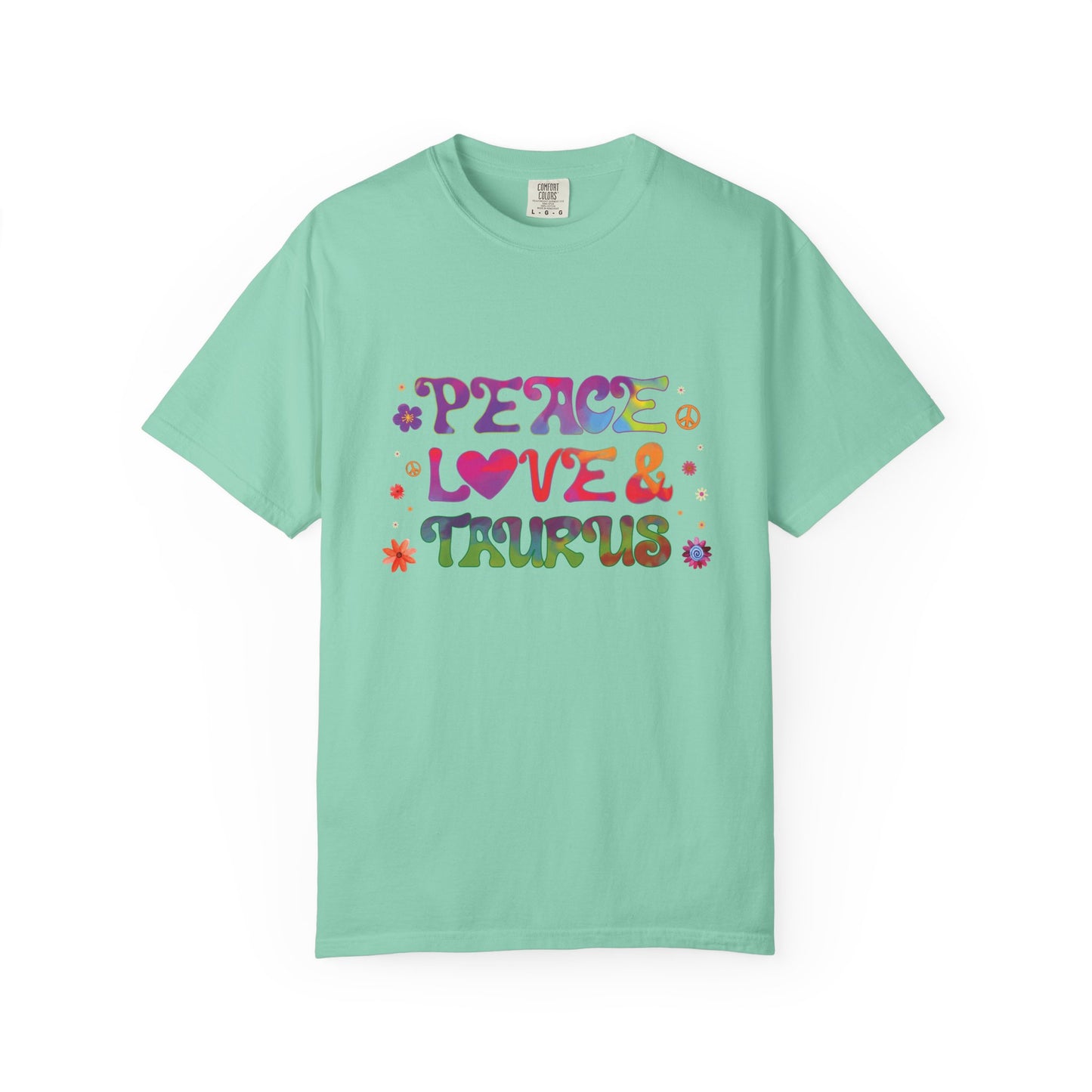 Peace Love & Taurus – Earthy Retro Zodiac Tee