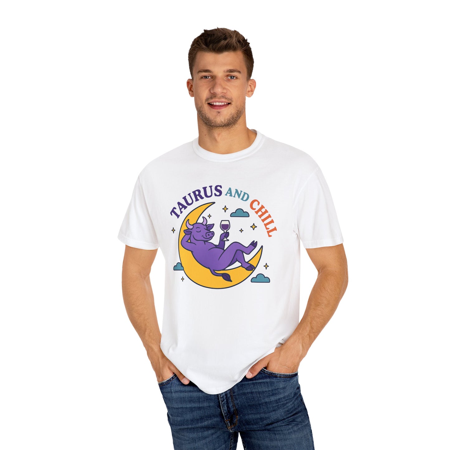 Taurus and Chill – Colorful Funny Zodiac Tee