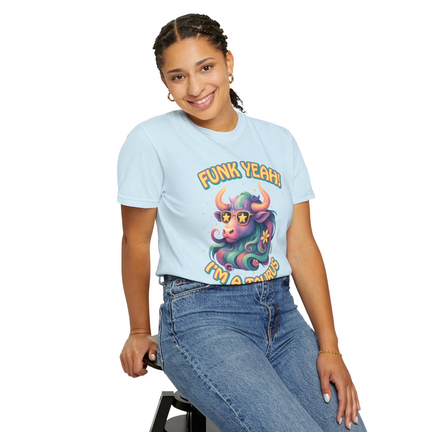 Funk Yeah I’m a Taurus T-Shirt | Cool Retro Taurus Graphic Tee | Comfort Colors 1717 | Astrology Shirt for Earth Signs