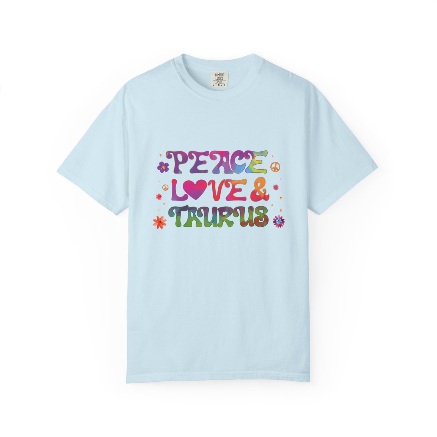 Peace Love & Taurus – Earthy Retro Zodiac Tee