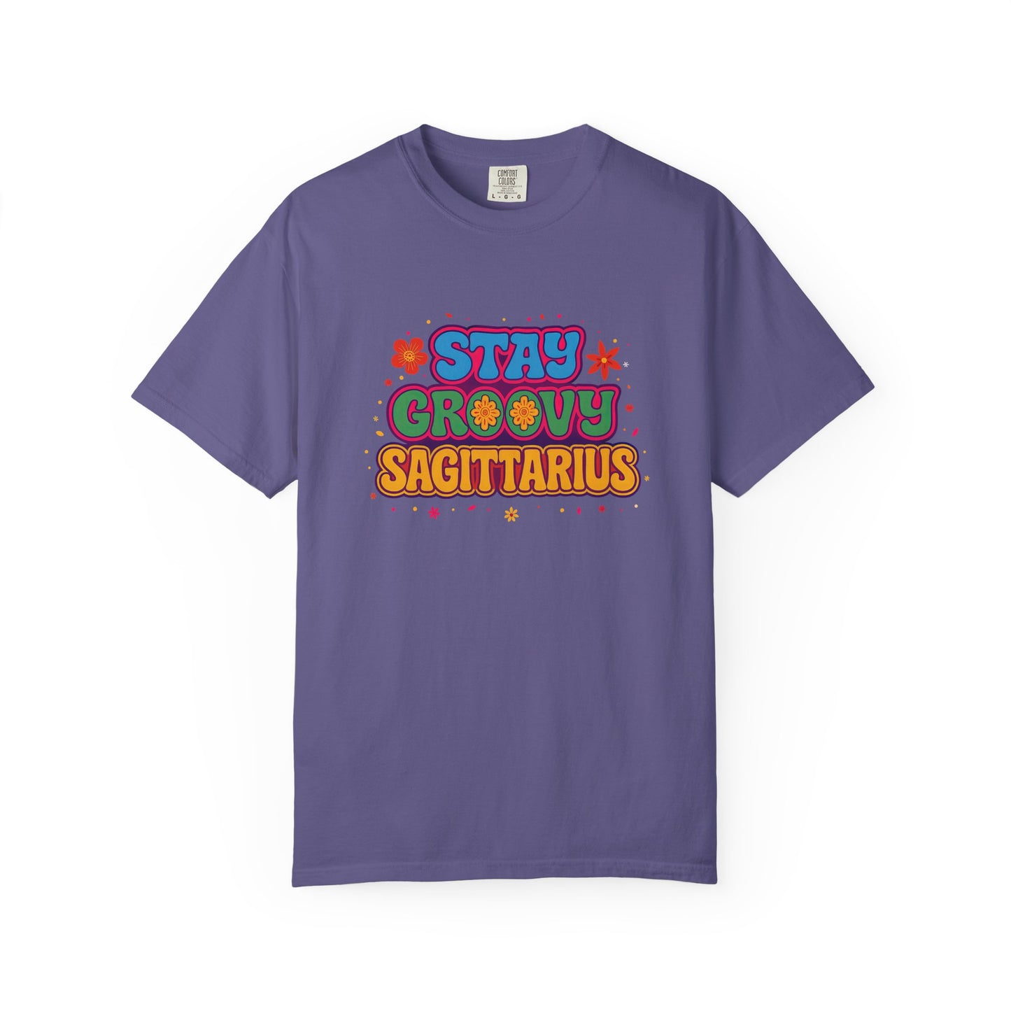 Stay Groovy Sagittarius – Retro Flower Power Zodiac Shirt