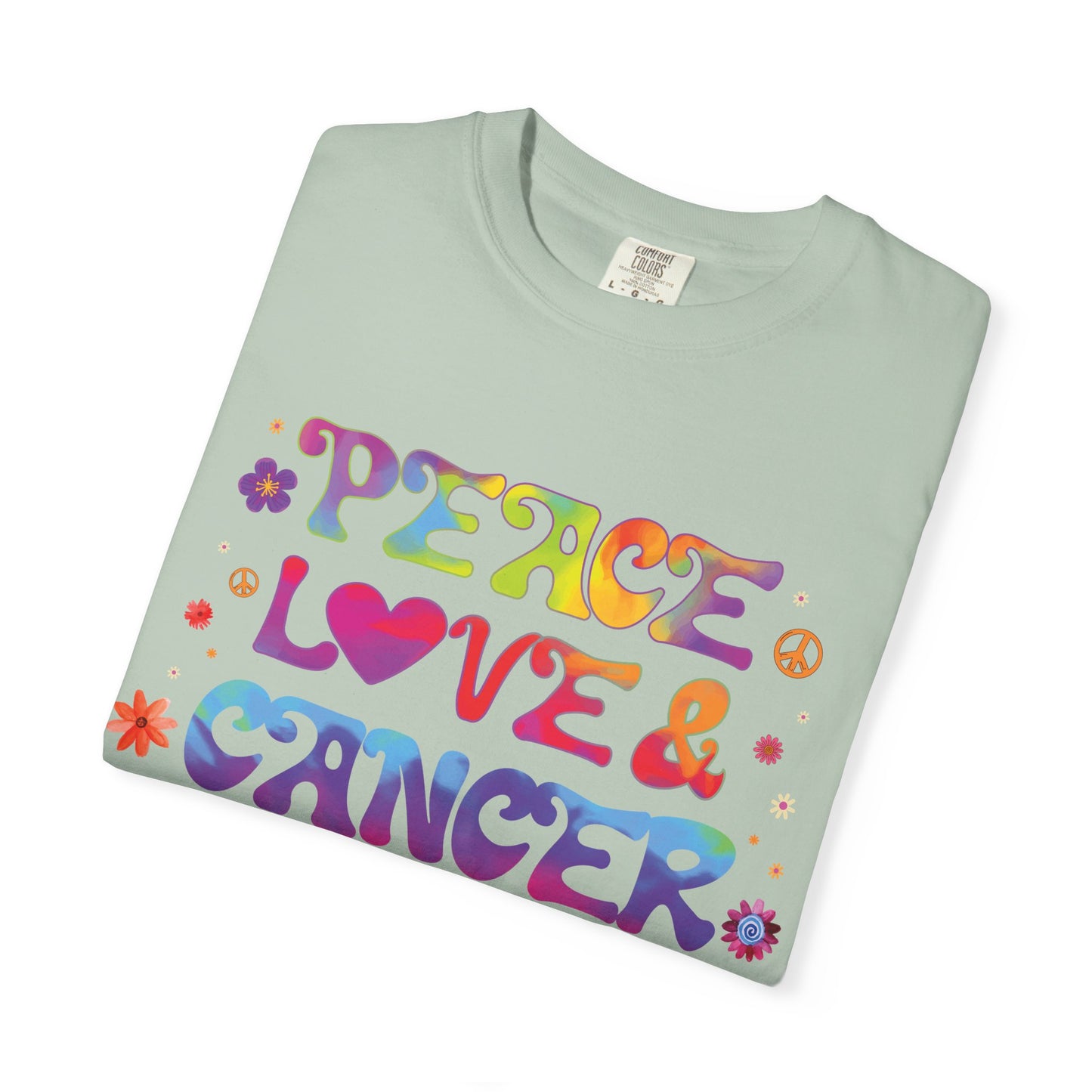 Peace Love & Cancer – Groovy Zodiac Retro Tee