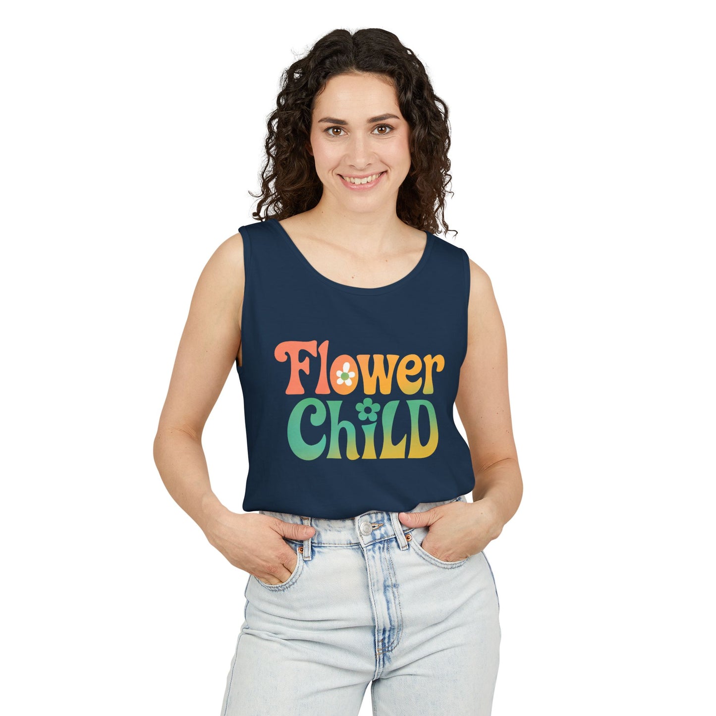 Flower Child - Boho Retro Style Sleeveless Tank (Unisex)
