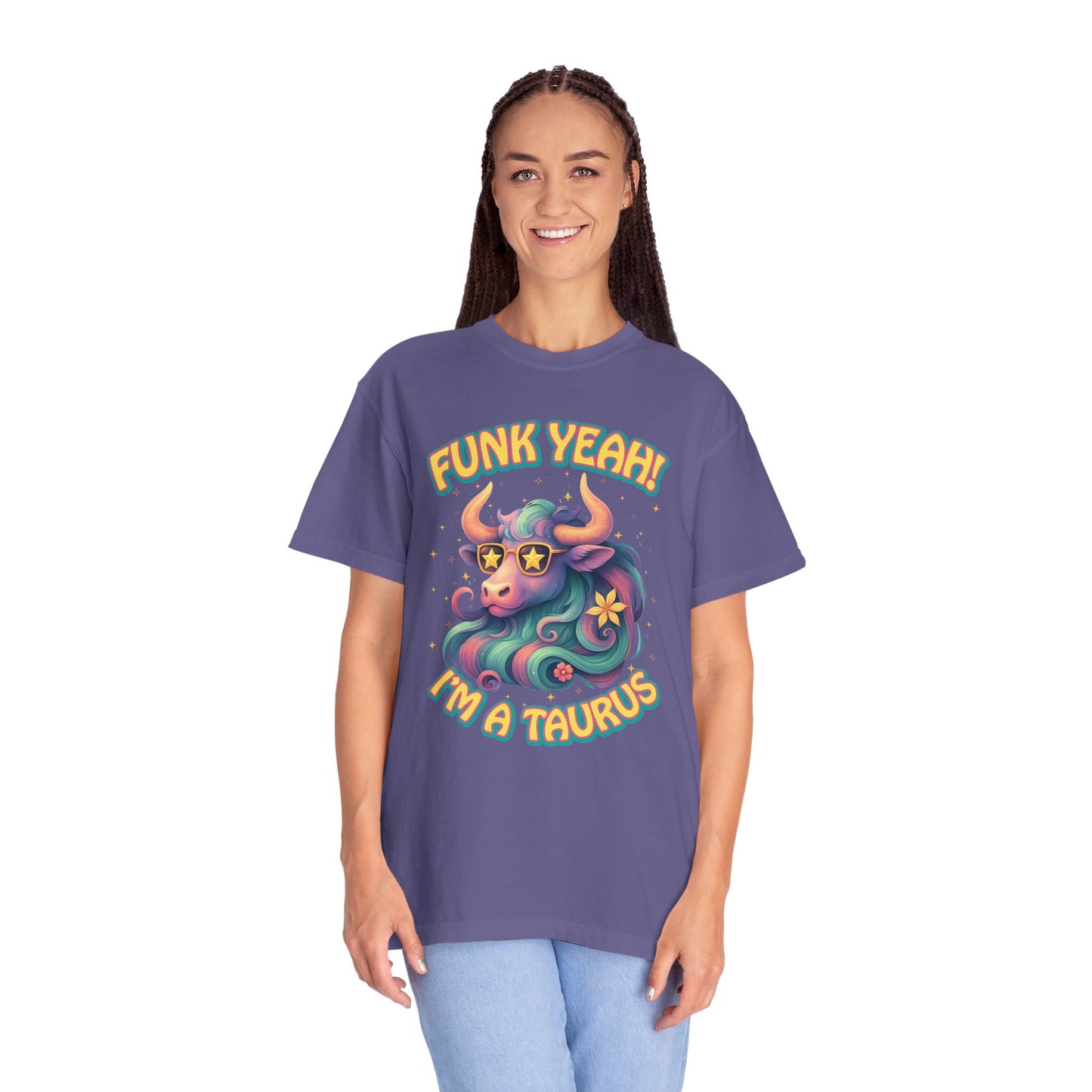 Funk Yeah I’m a Taurus T-Shirt | Cool Retro Taurus Graphic Tee | Comfort Colors 1717 | Astrology Shirt for Earth Signs