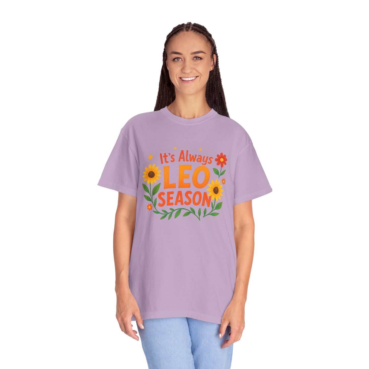 It’s Always Leo Season – Colorful Sunflower Aesthetic Tee