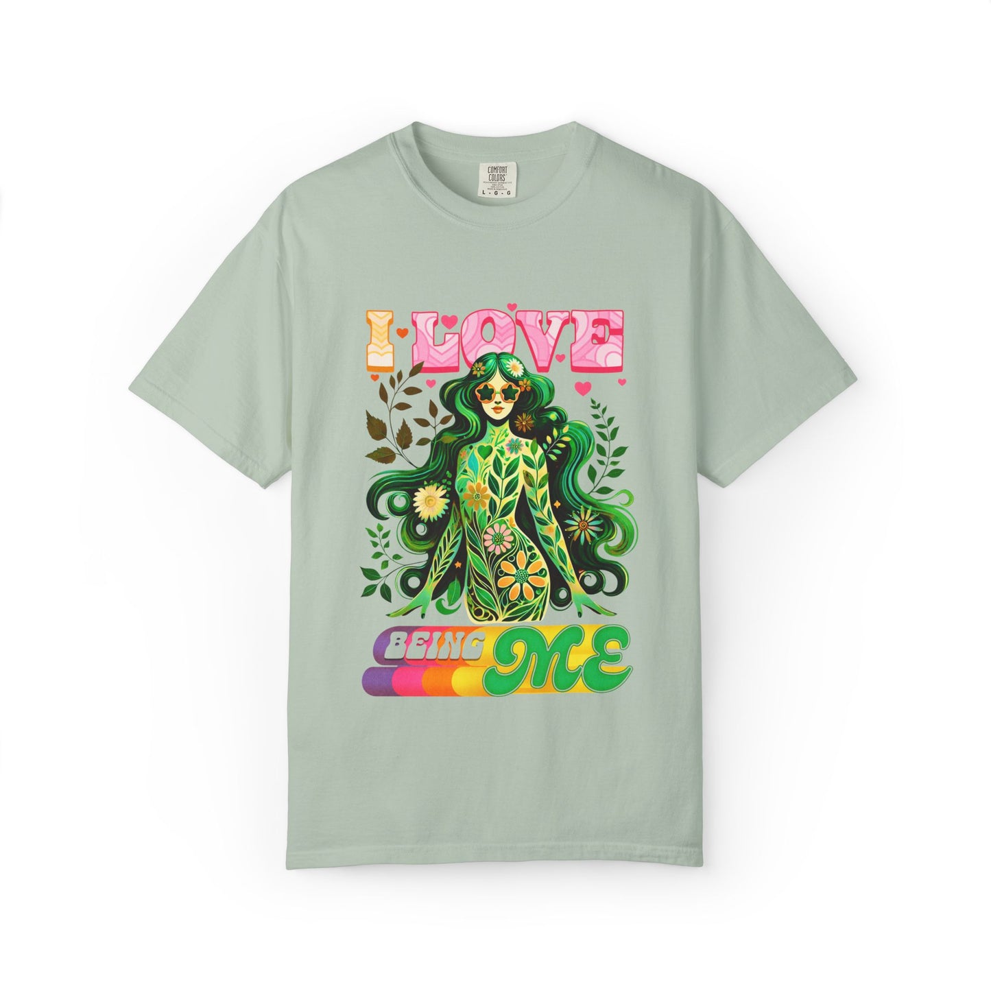 I Love Being Me Tee – Self-Love Groovy Nature Shirt