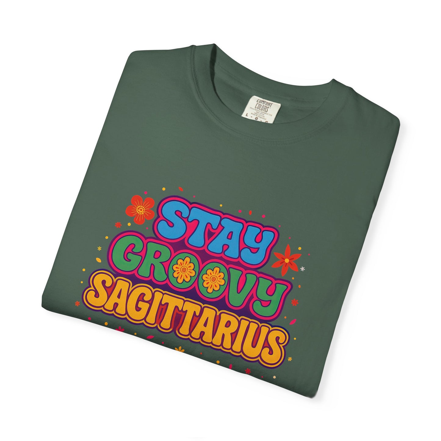 Stay Groovy Sagittarius – Retro Flower Power Zodiac Shirt