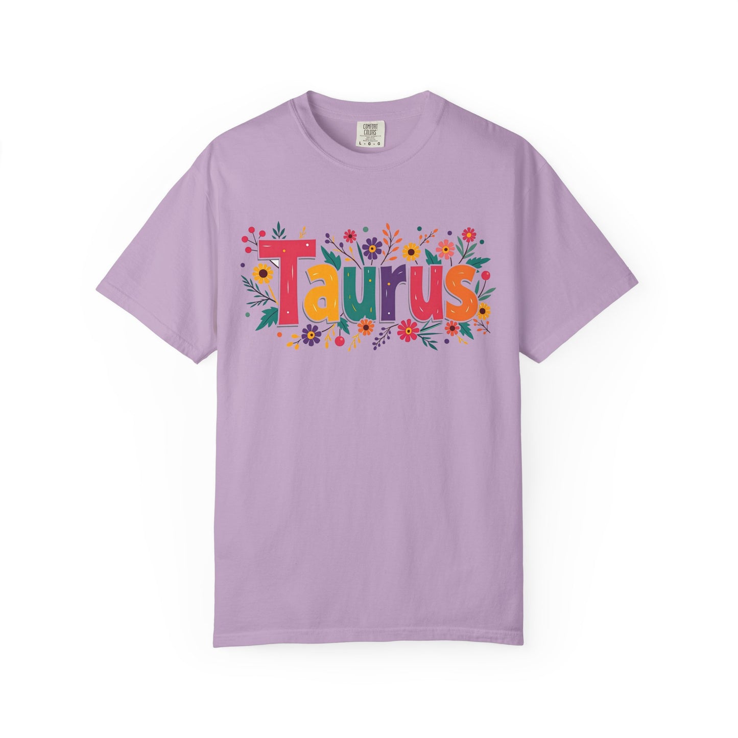 Taurus in Bloom – Colorful Floral Aesthetic Tee