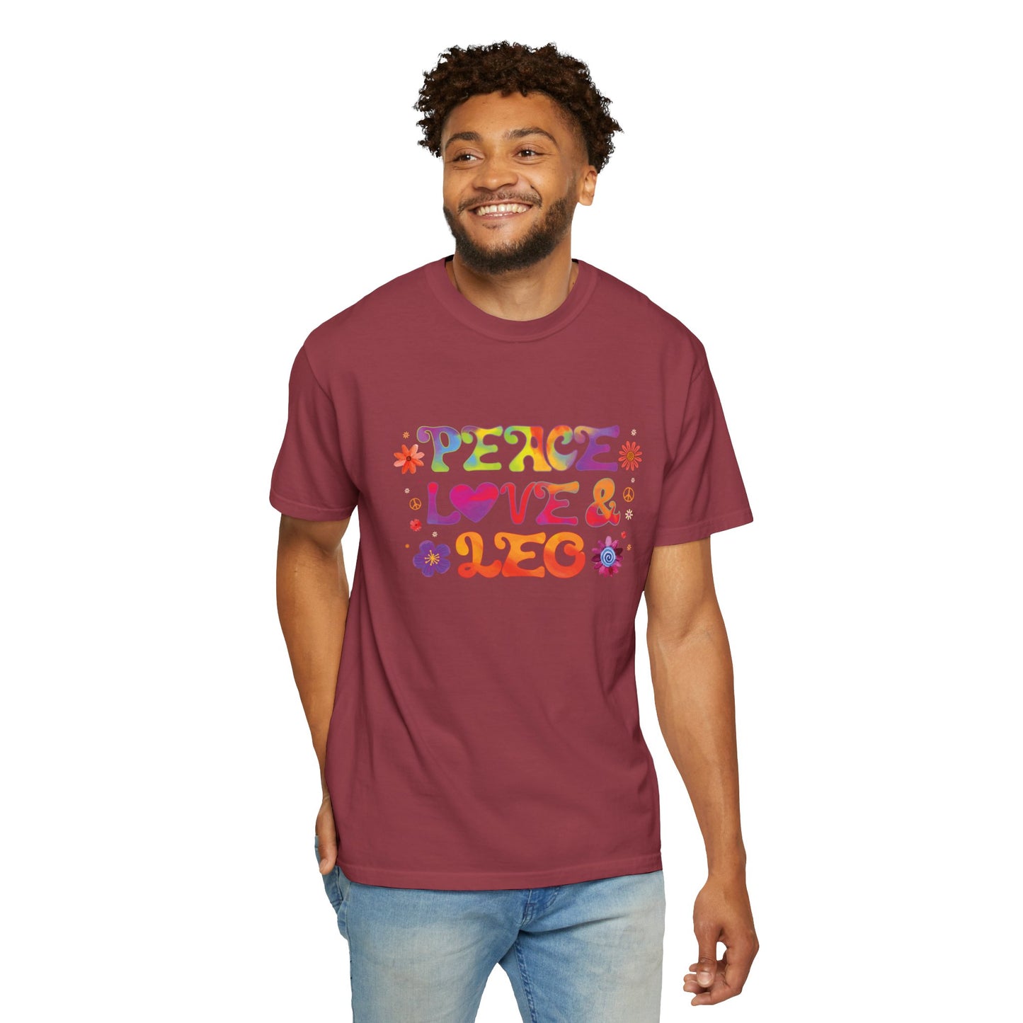 Peace Love & Leo - Retro Groovy Astrology Tee