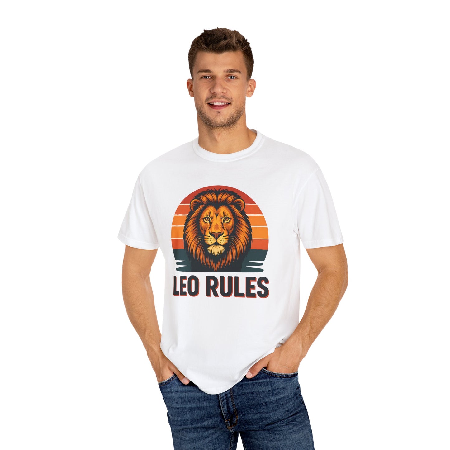 Leo Rules - Retro Rainbow Power Tee