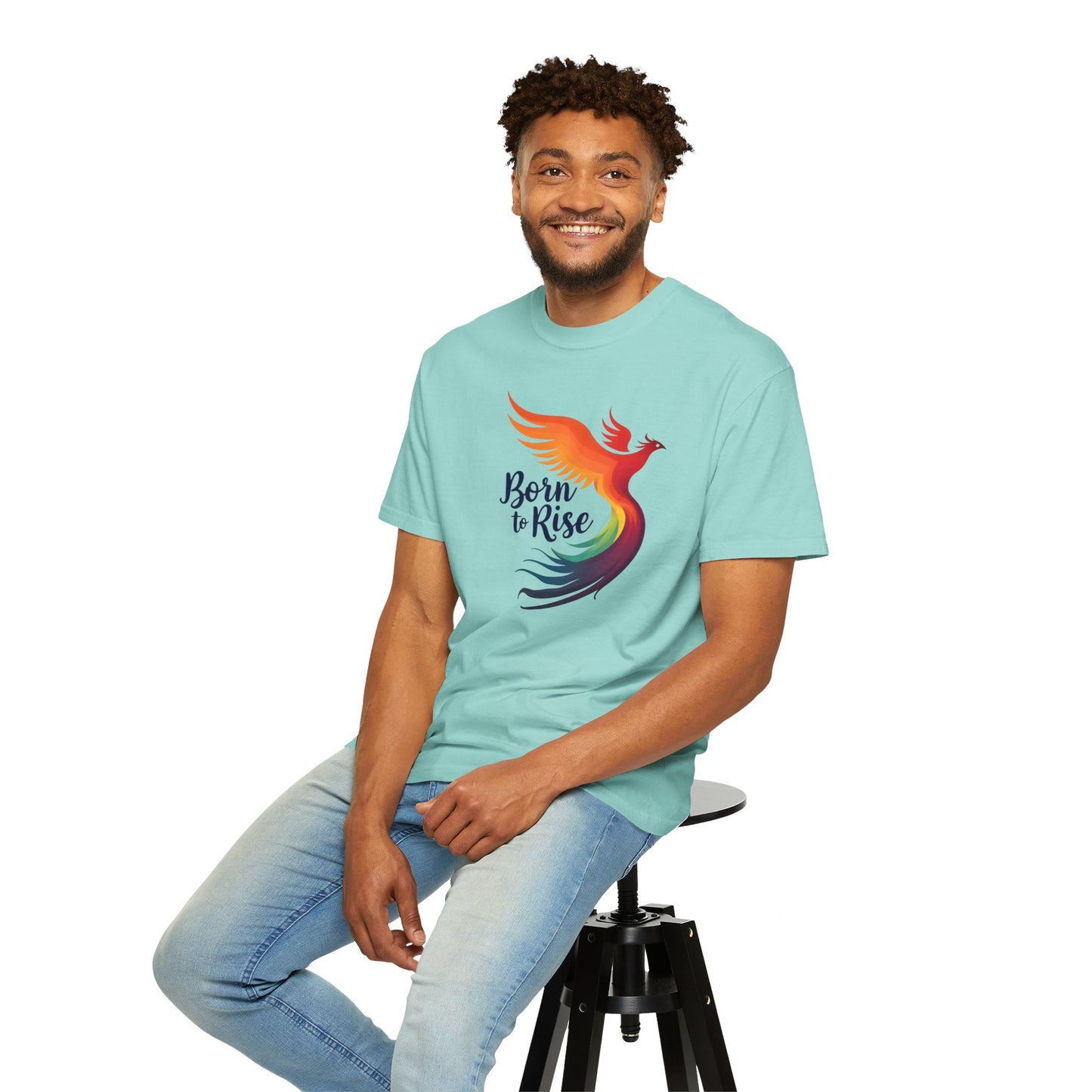 Born to Rise - Colorful Phoenix Affirmation Empowerment Tee