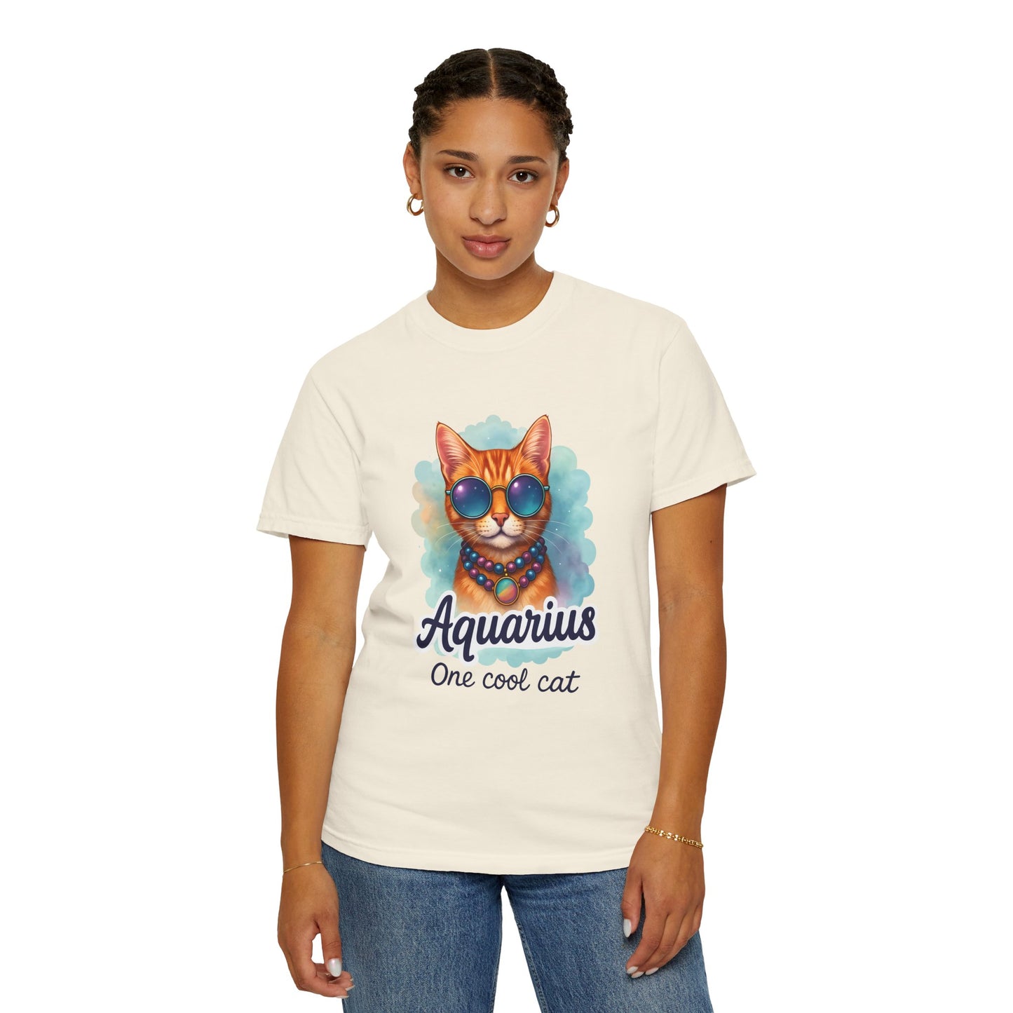 Aquarius One Cool Cat – Groovy Cosmic Kitty T-shirt