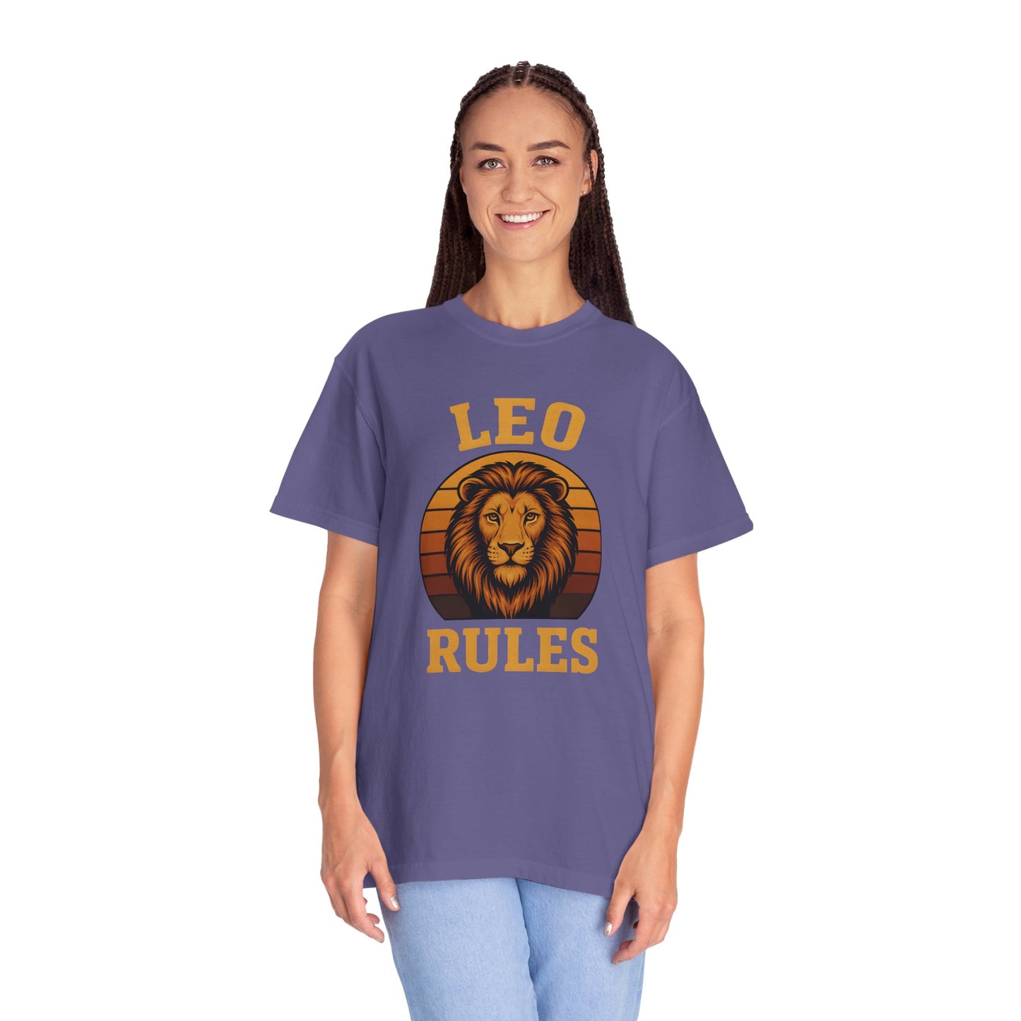 Leo Rules – Vintage Sunset Zodiac Tee