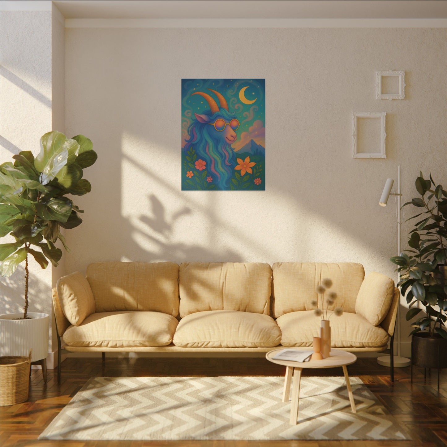 Capricorn Dreams – Radiant Retro Goat Wall Art