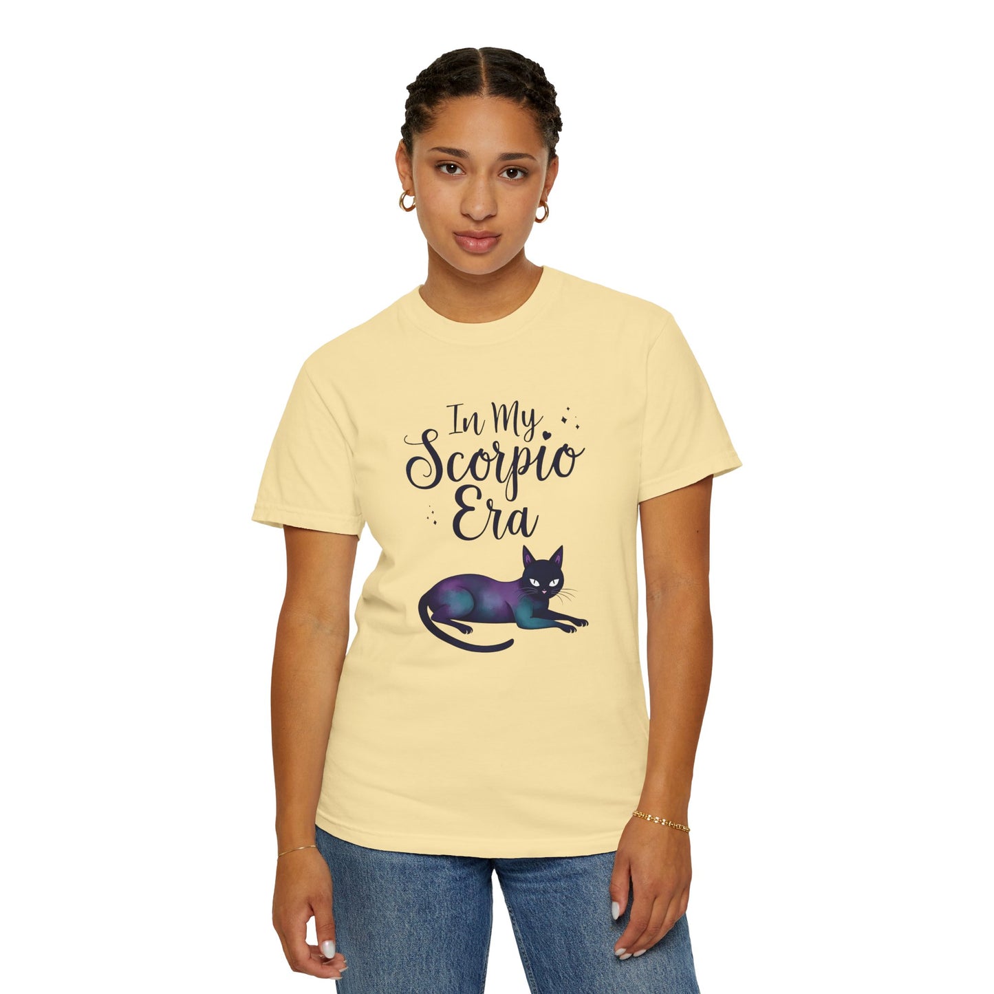 In My Scorpio Era – Mystical Black Cat Tee for the Zodiac Baddie
