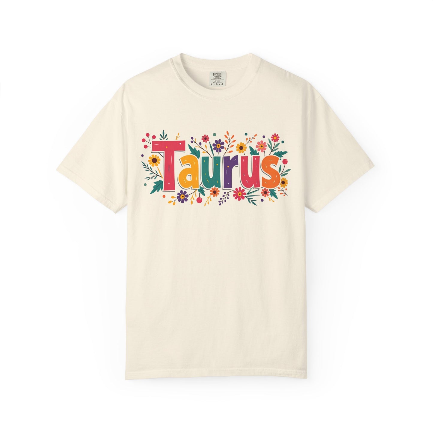 Taurus in Bloom – Colorful Floral Aesthetic Tee