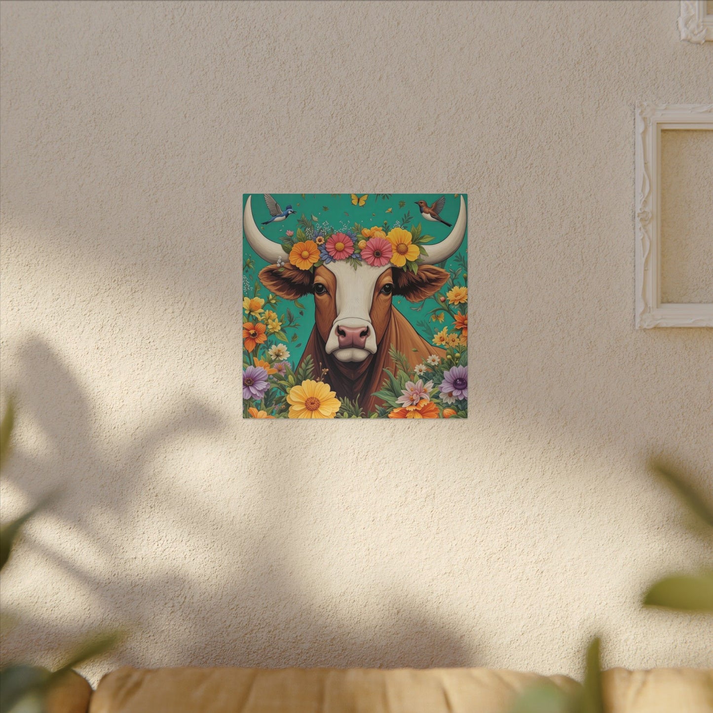 Bull in Bloom – Colorful Floral Taurus Wall Art