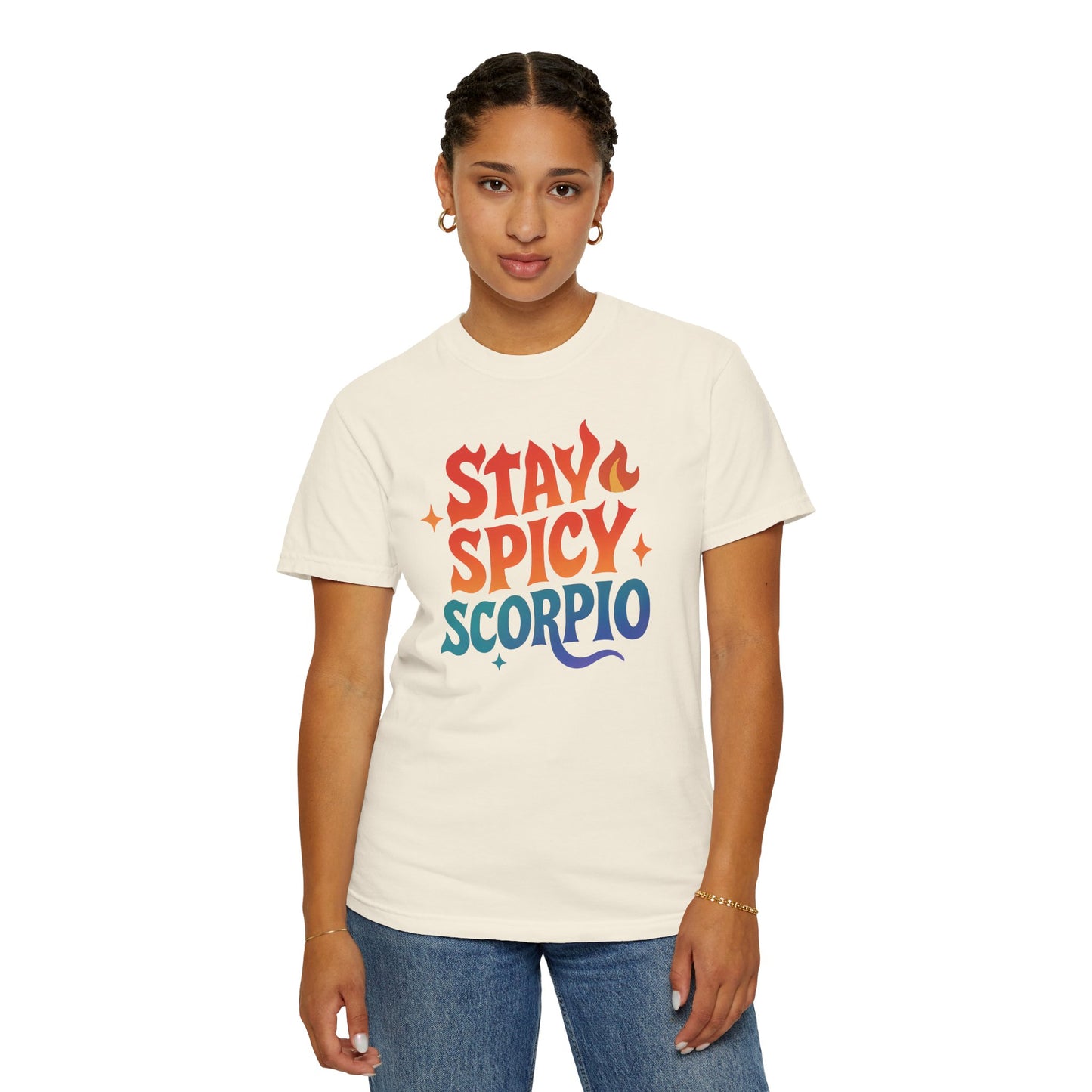 Stay Spicy Scorpio Tee – Colorful Zodiac Shirt