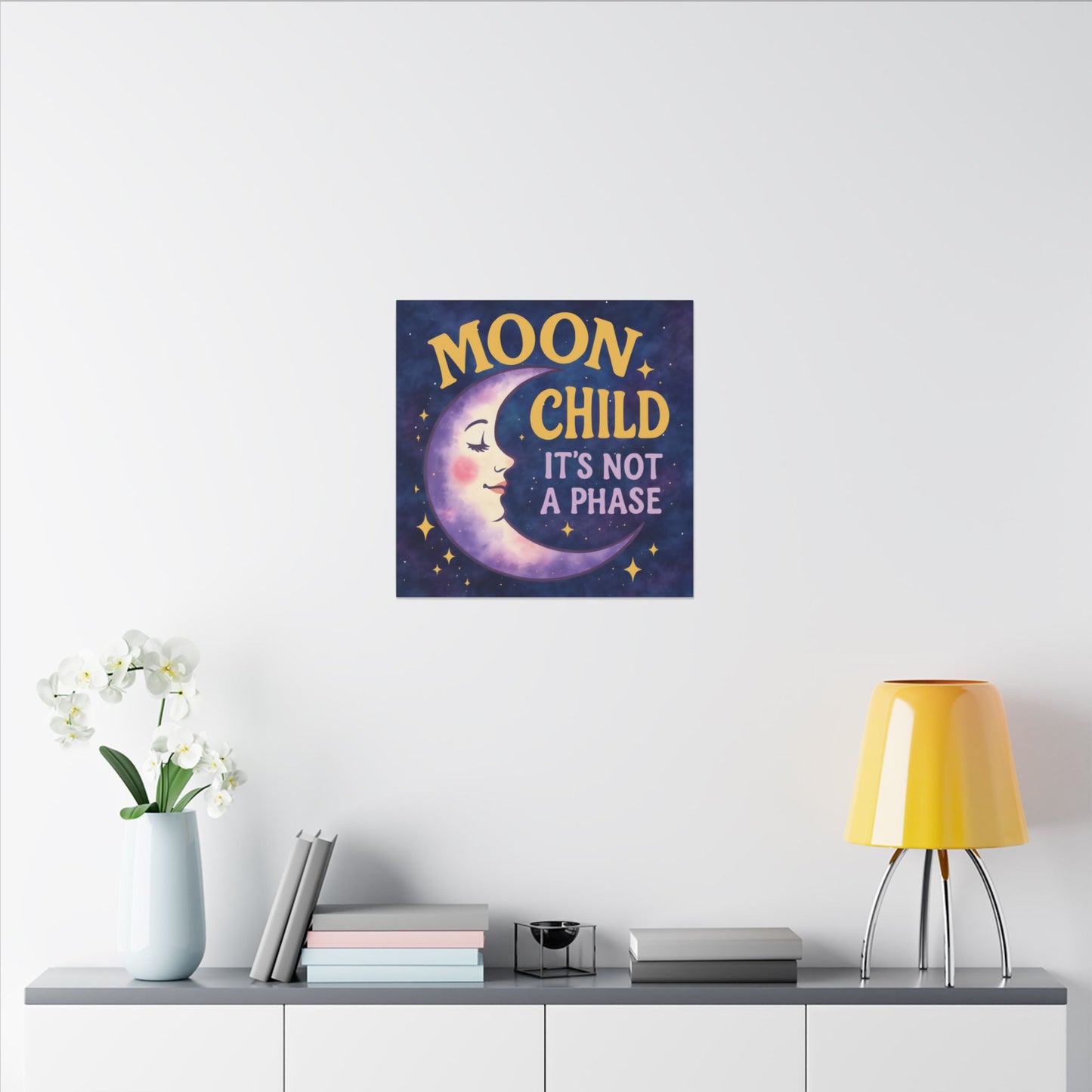 Moon Child Wall Art – “It’s Not a Phase” Celestial Canvas Print