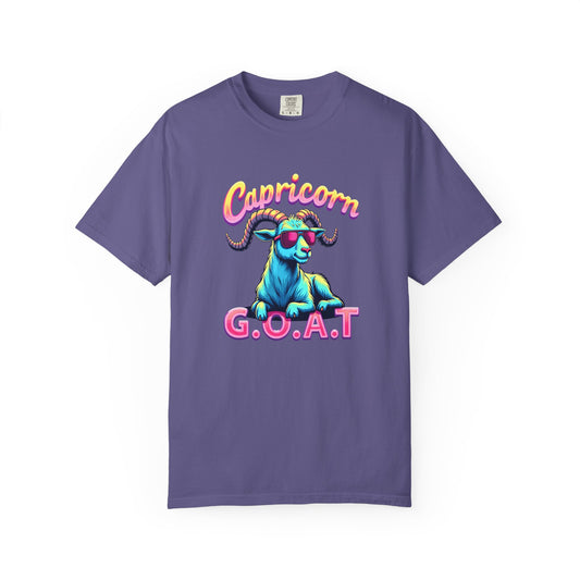 Capricorn G.O.A.T – Retro Neon Astrology Tee