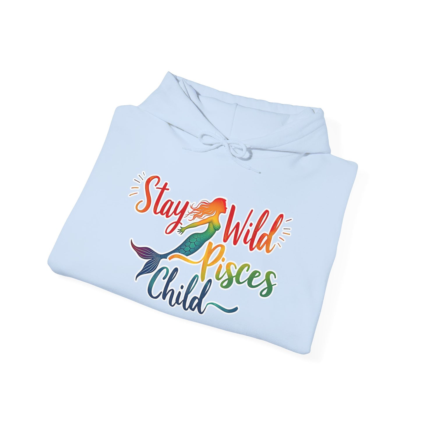 Stay Wild Pisces Child Hoodie | Rainbow Mermaid Astrology Sweatshirt | Cozy Zodiac Gift for Dreamers | Water Sign Starry Pullover | Mystical Pisces Apparel