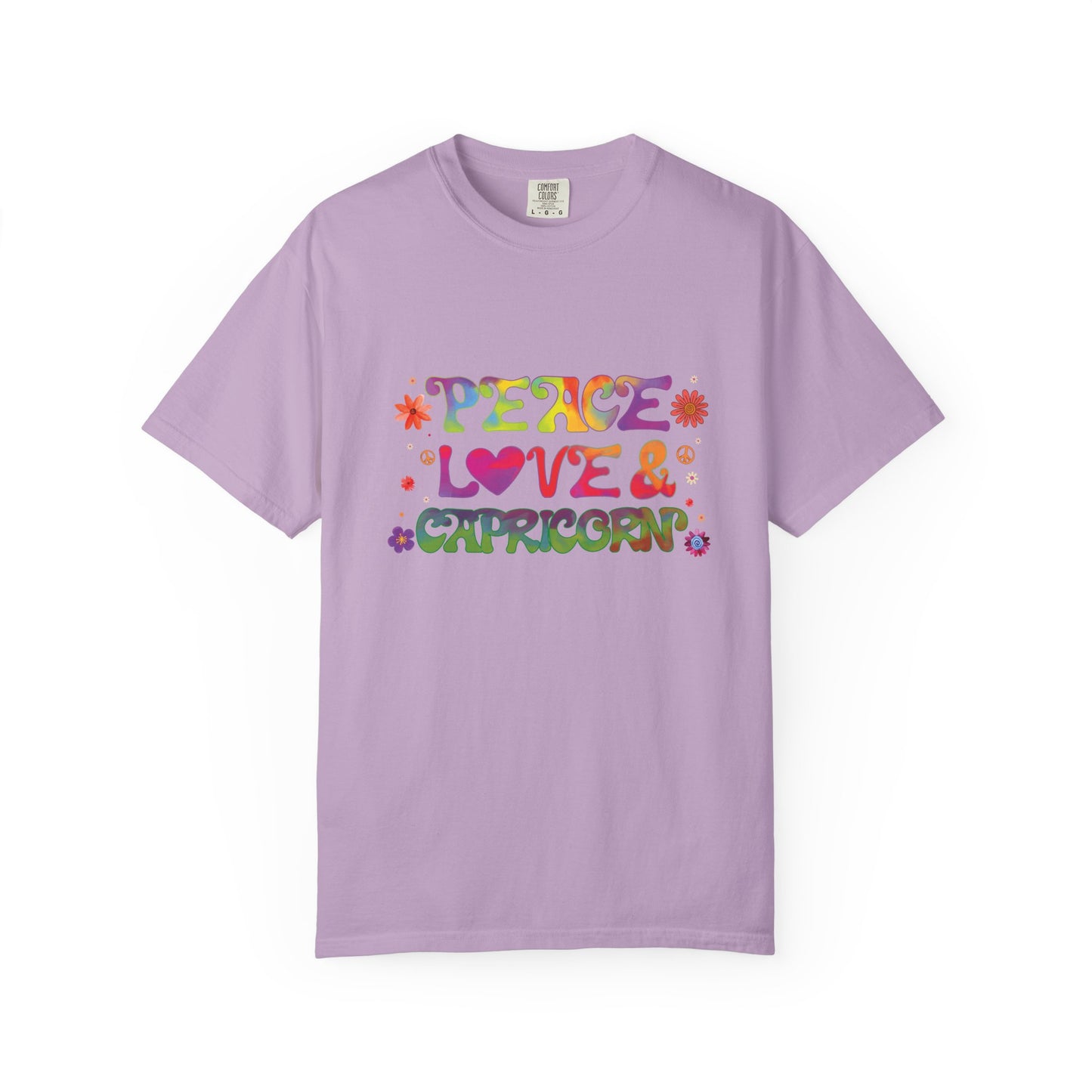 Peace Love & Capricorn β Groovy Hippie Zodiac Tee
