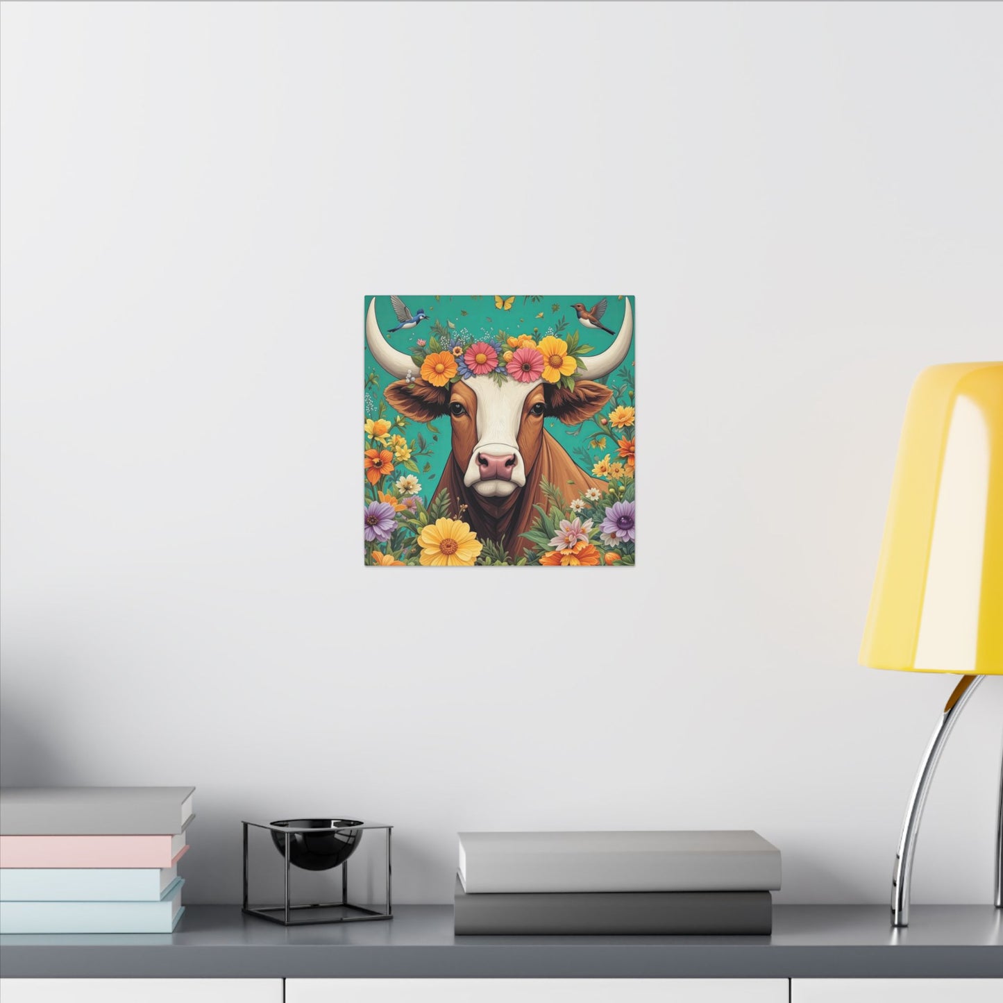 Bull in Bloom – Colorful Floral Taurus Wall Art