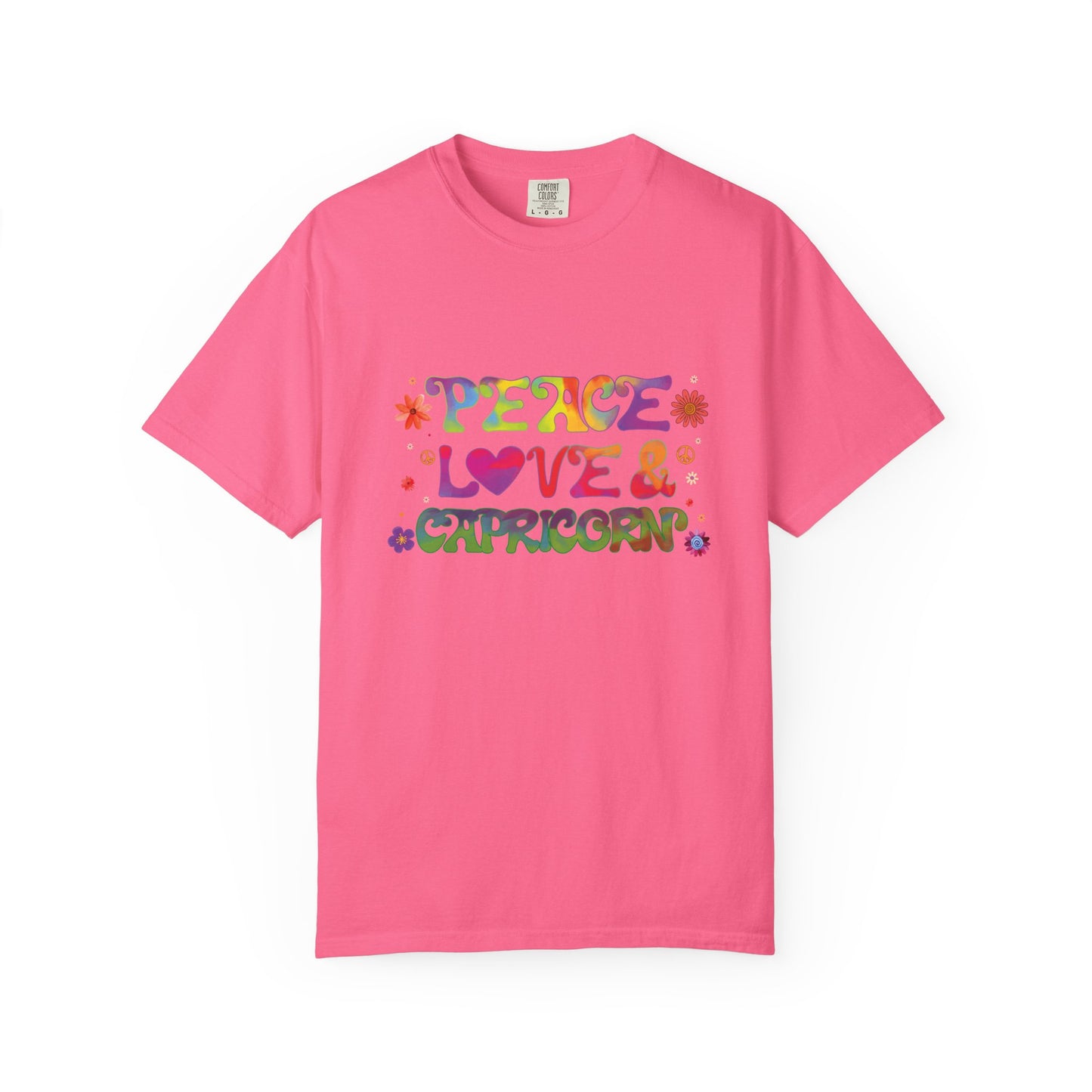 Peace Love & Capricorn β Groovy Hippie Zodiac Tee