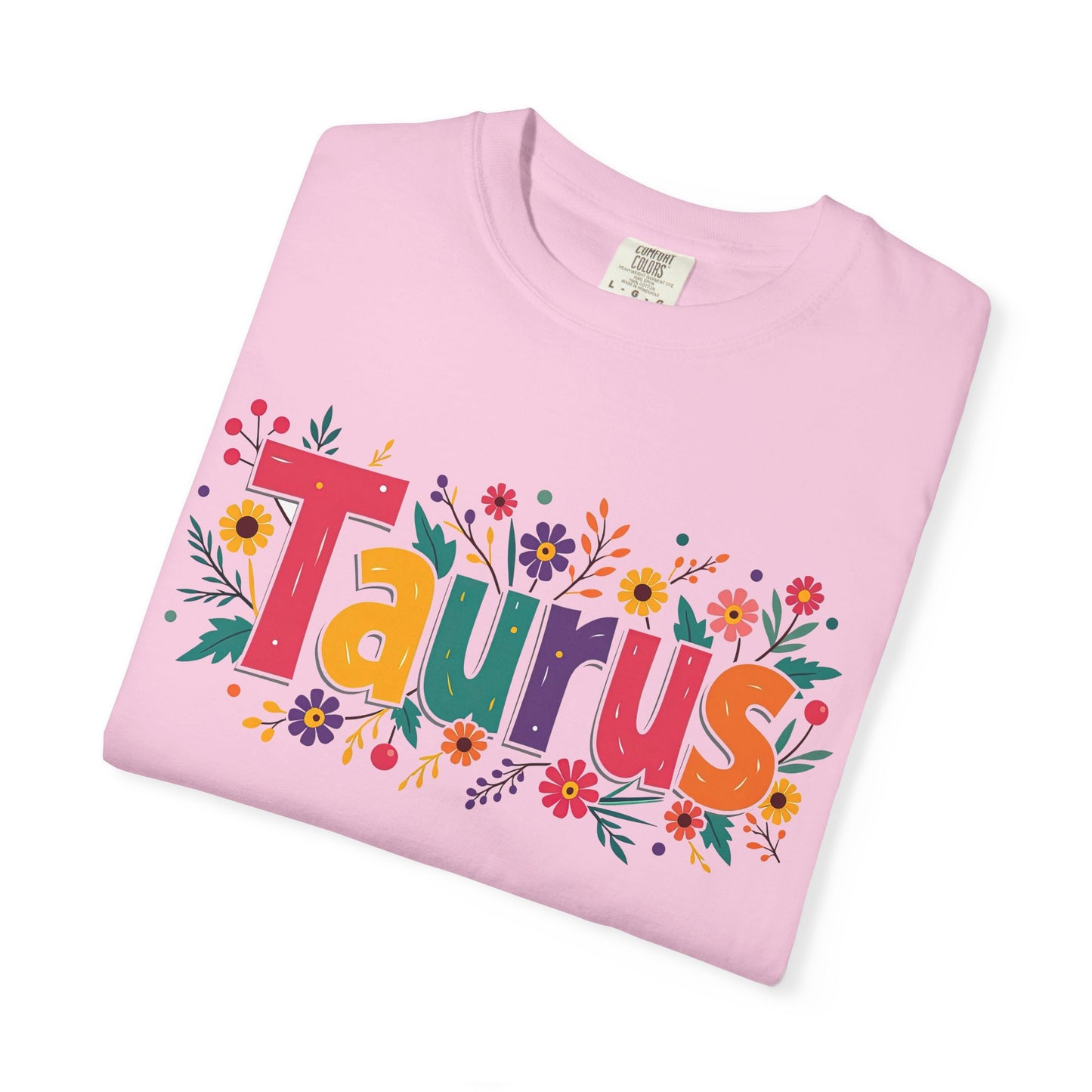 Taurus in Bloom – Colorful Floral Aesthetic Tee