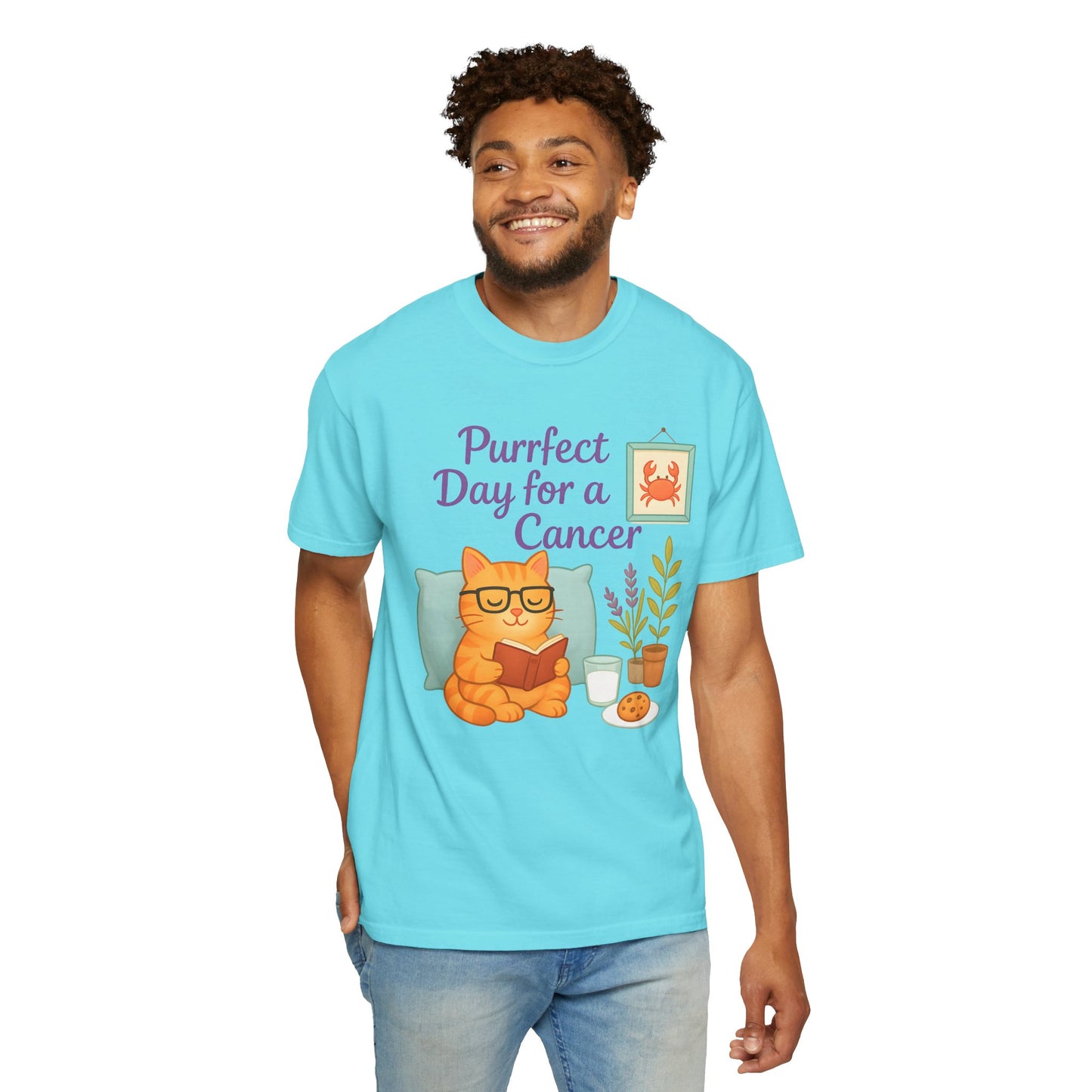 Purrfect Day for a Cancer – Funny Zodiac Cat Tee