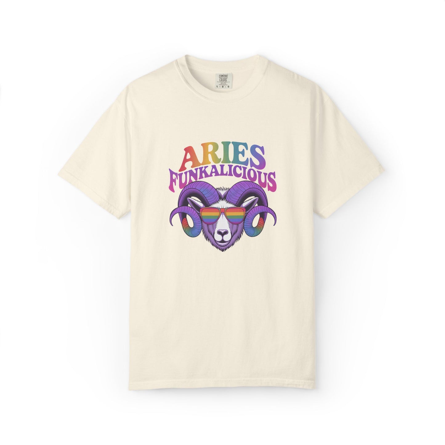 Aries Funkalicious – Rainbow Retro Ram Zodiac Tee