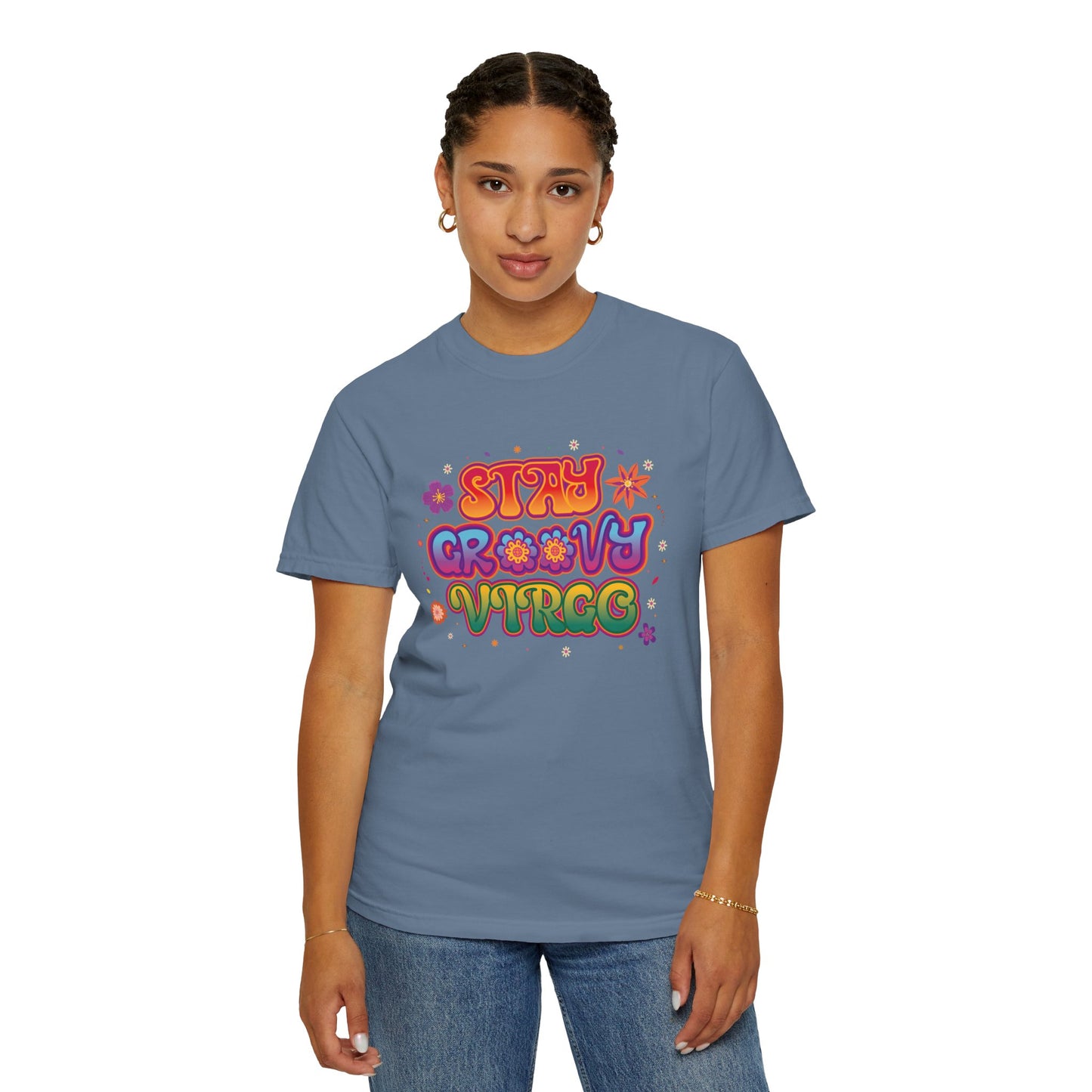 STAY GROOVY VIRGO – Retro Psychedelic Zodiac Tee
