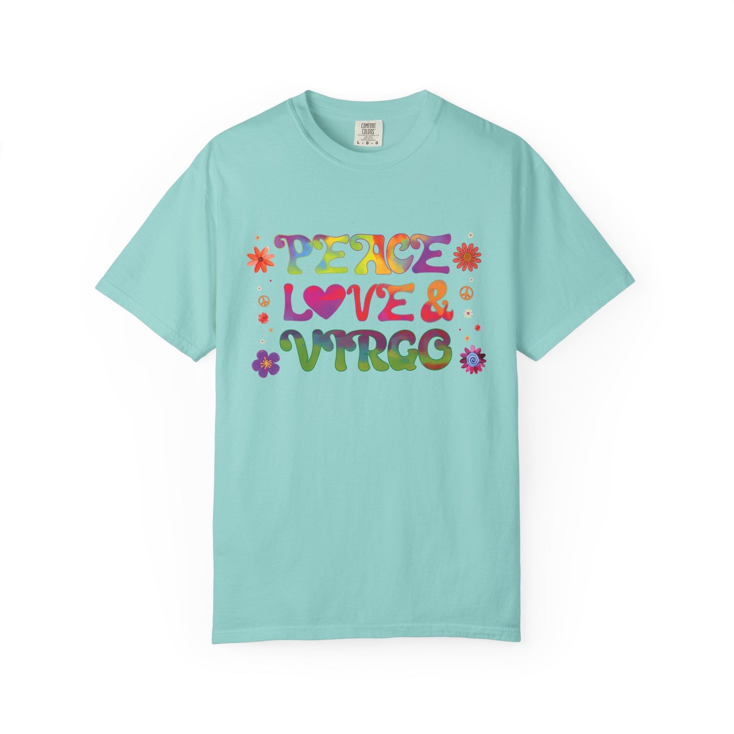 Peace Love & Virgo – Retro Hippie Zodiac Tee