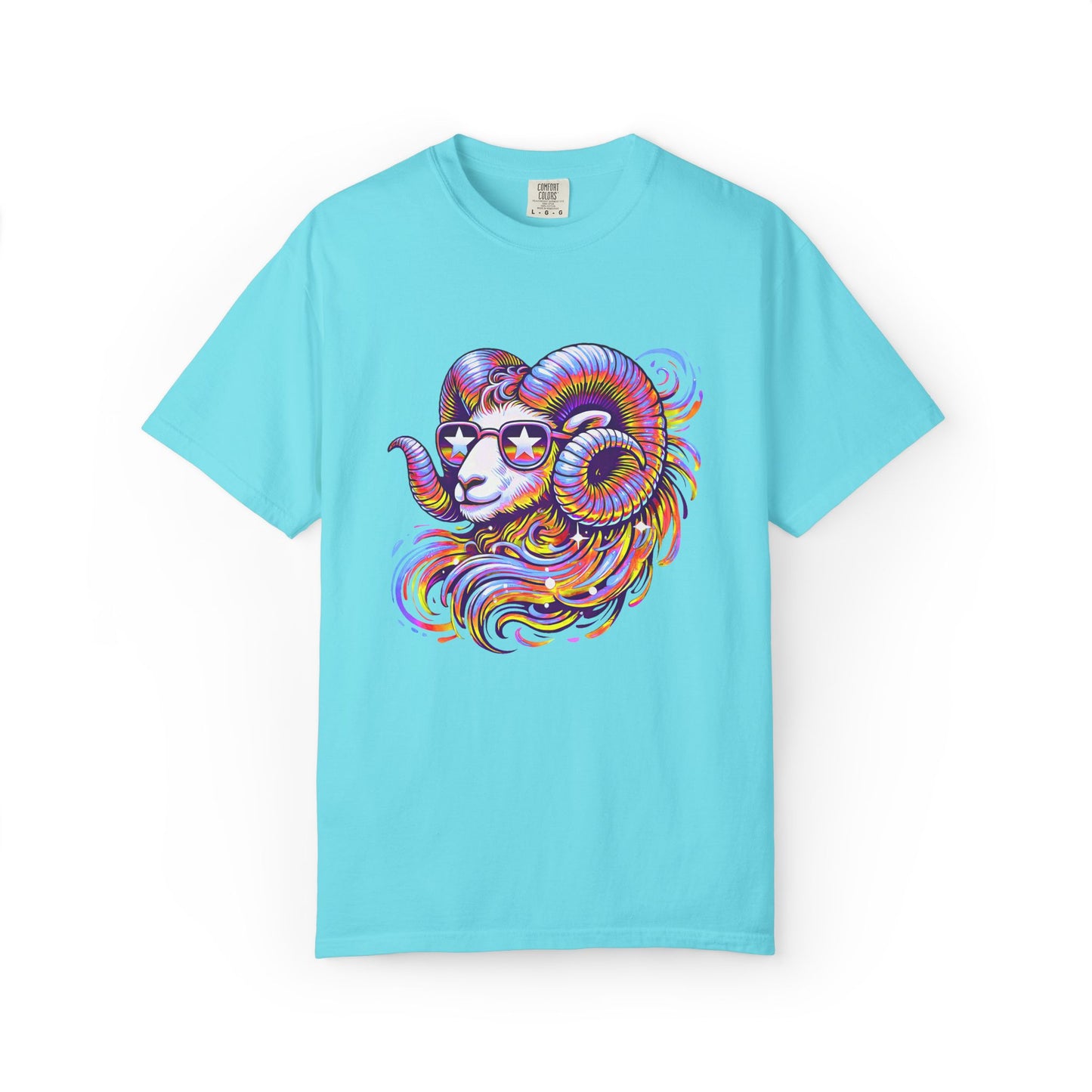Psychedelic Aries Ram Tee – Retro Multicolor Zodiac Shirt